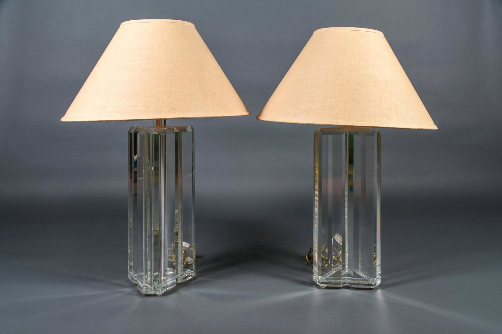Pair of Vintage Mid Century Modern Lucite Table Lamps (1 of 7)