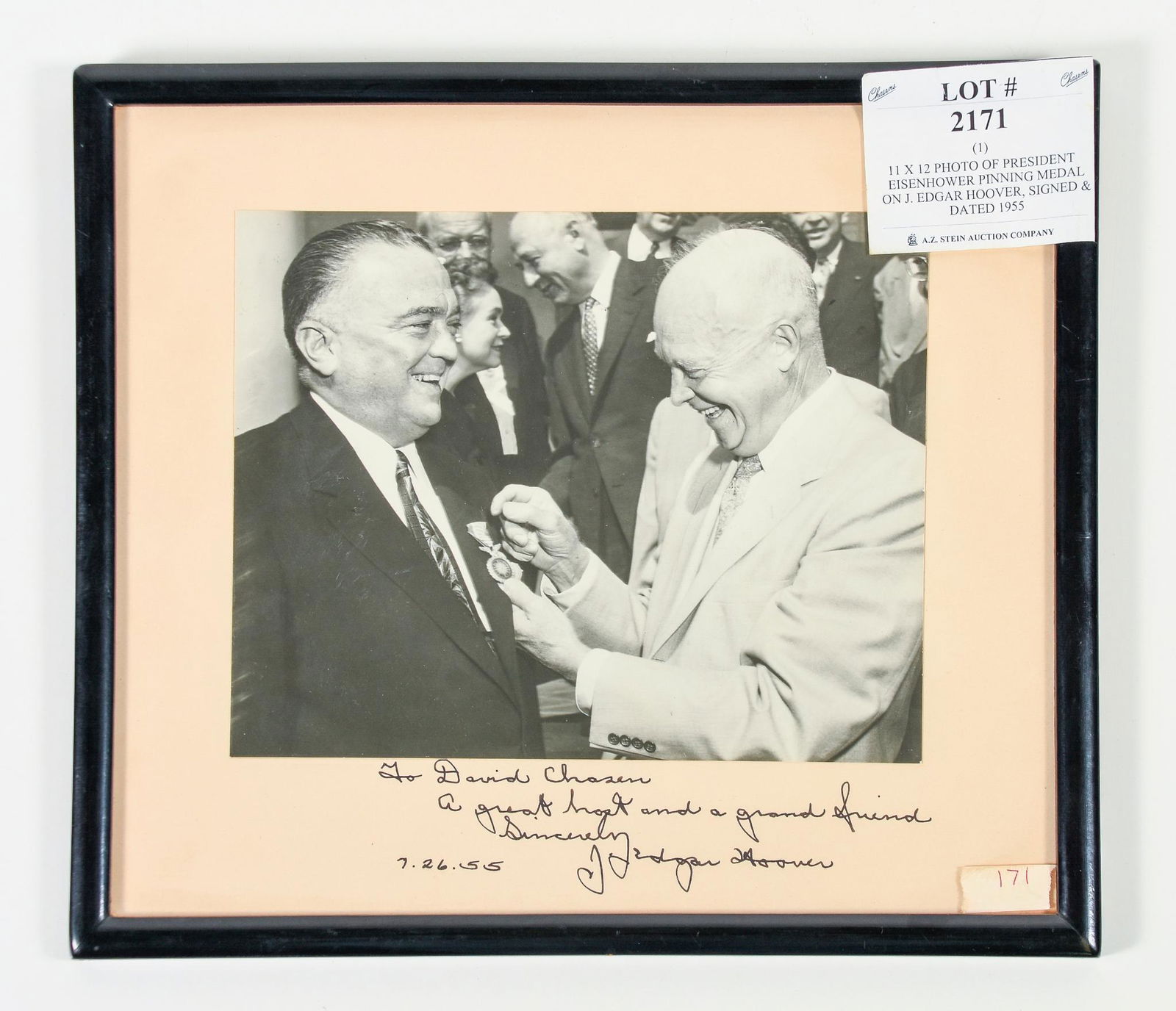 Framed 11x12" Autographed and Dated 1955 Photo of (1 of 6)