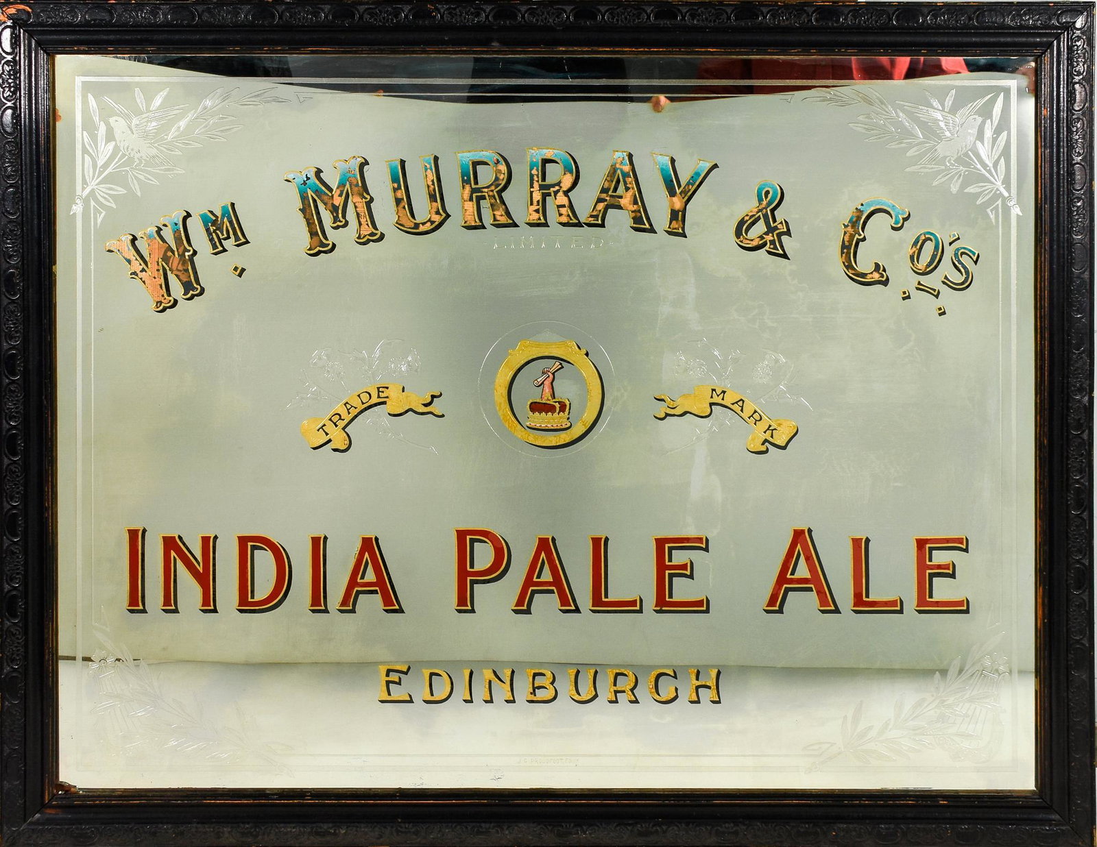 Antique English Victorian Pub Mirror "Wm Murray & Co." (1 of 13)