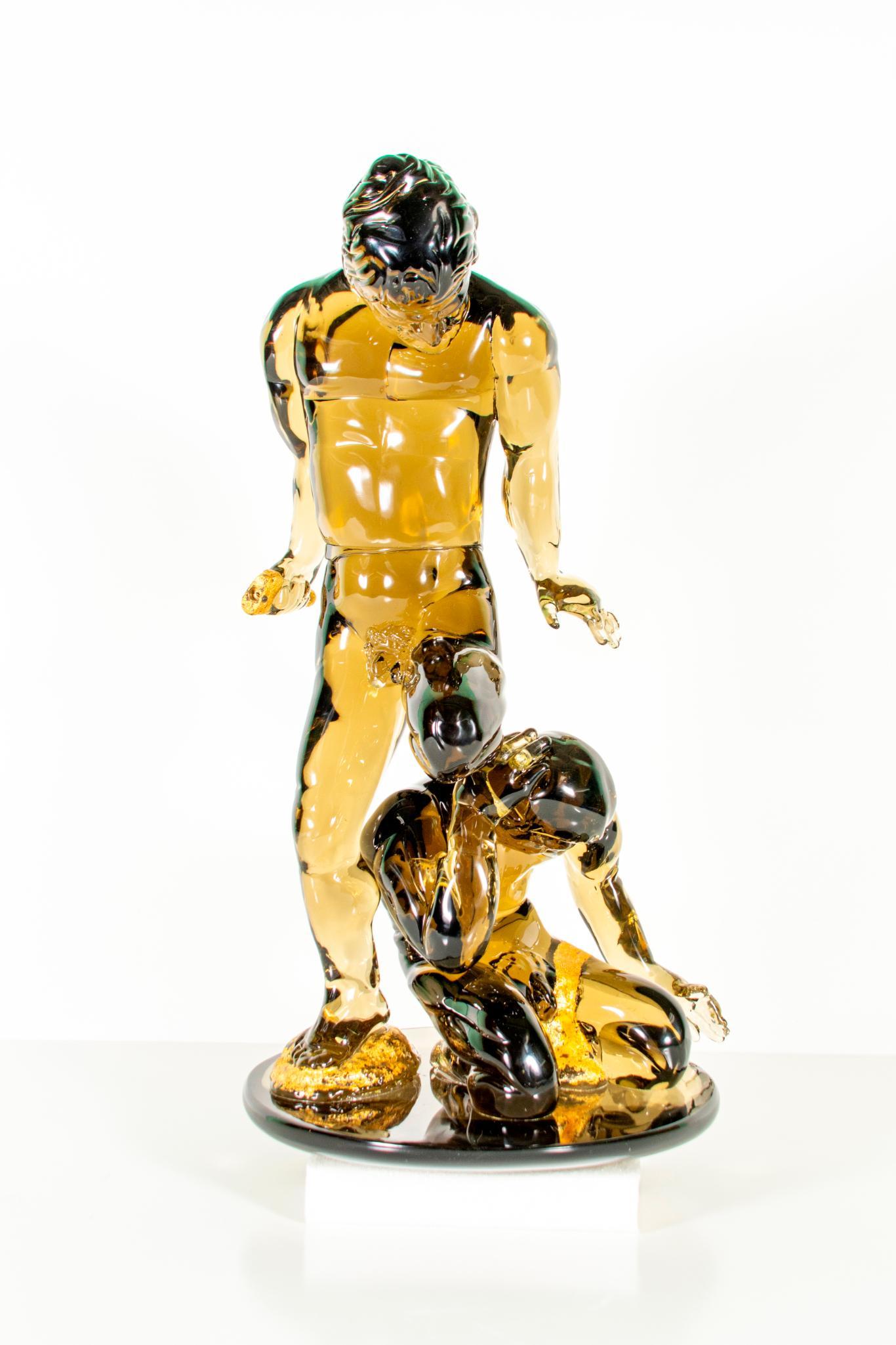Ermanno Nason "Men In Combat" Glass Sculpture (1 of 20)