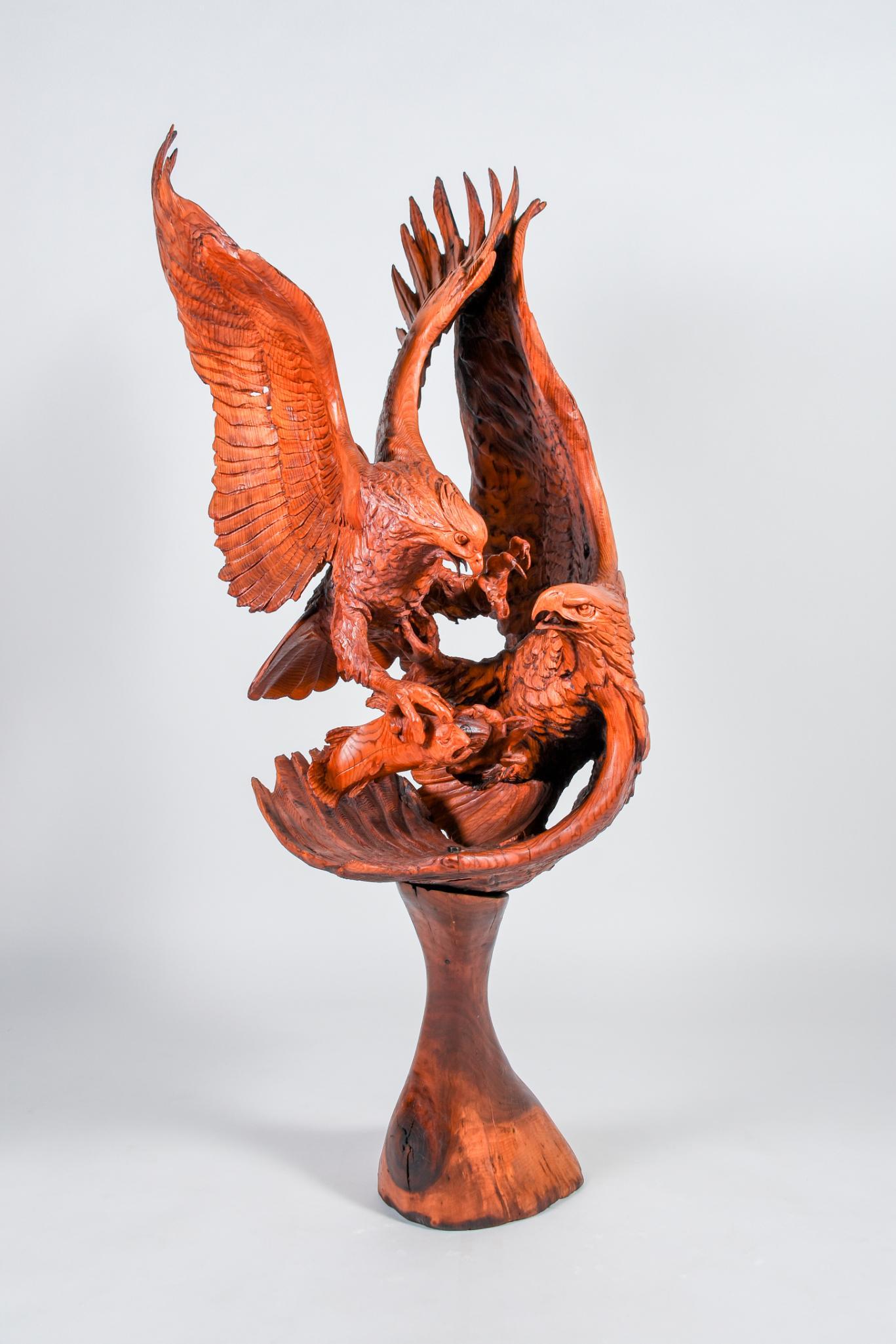 J Chester "Stealing the Catch" Carved Eagles Sculpture (1 of 20)