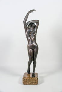 Signed Monaco, Large Bronze "Venus" Statue: Signed Monaco, Large Bronze Venus Statue. Purchased in 1983 from Peter Bazzanti, Florence. Total H57. Bronze H51. Base 12 x 12 x H6 NAVIS Pack and Ship will be handling the shipping of all items from