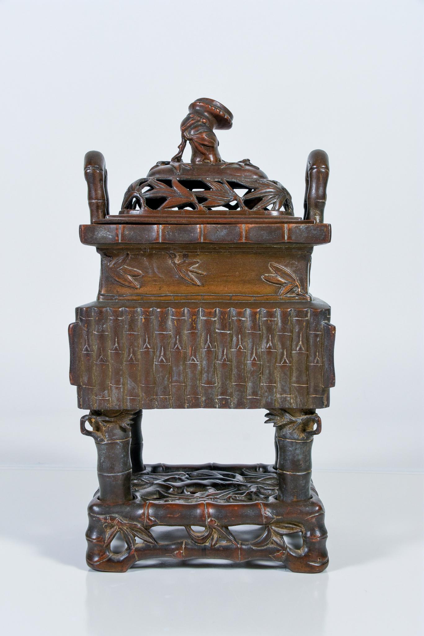 3 Piece Bronze Censer Bamboo Form (1 of 10)
