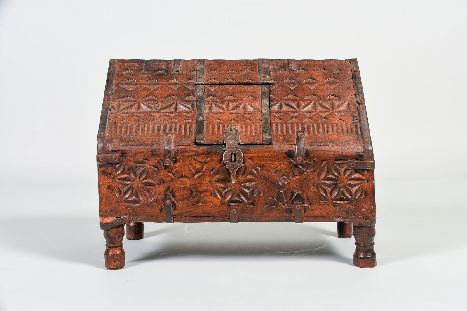 Large Antique Carved Indian Wood Box (1 of 9)