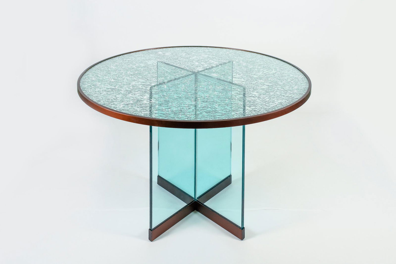 Mid Century Modern Steve Chase Crackled Glass and Brass (1 of 12)