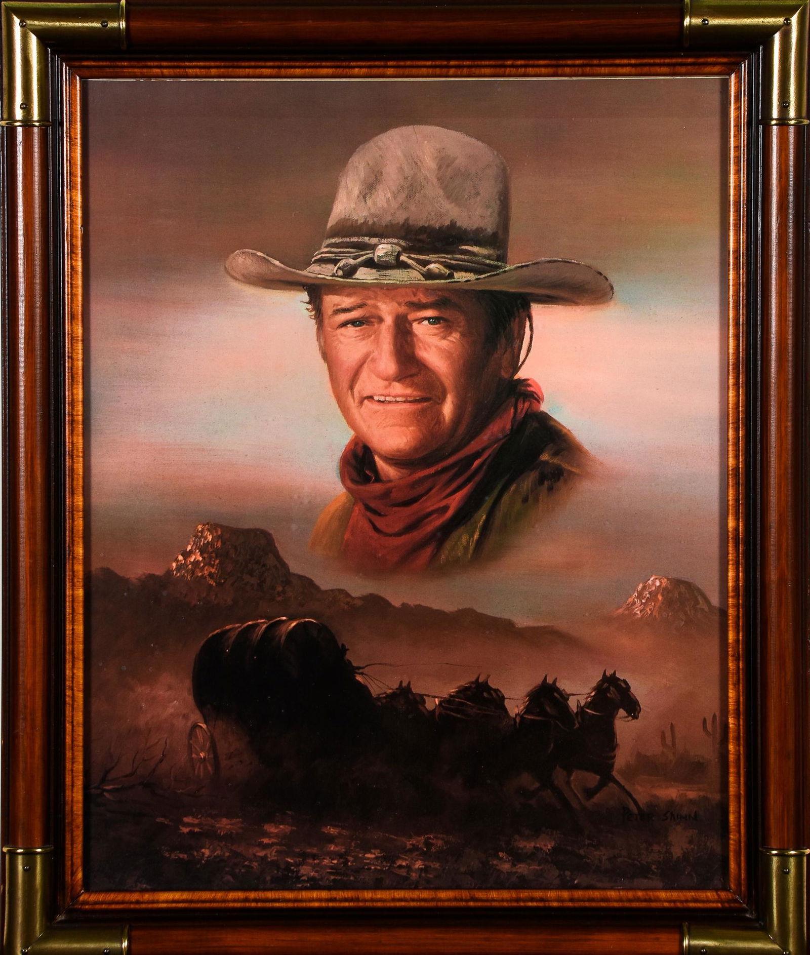 Peter Shinn John Wayne Print in Vintage Hudson's Wood (1 of 5)