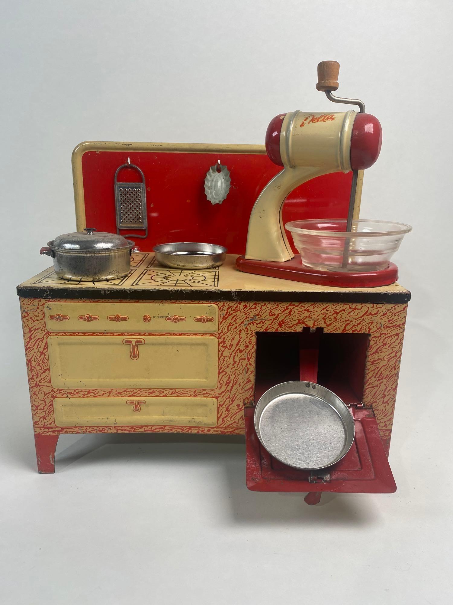 Metal Kitchen Stove Play set and Accessories Delta Mixer With Glass Bowl. (1 of 5)