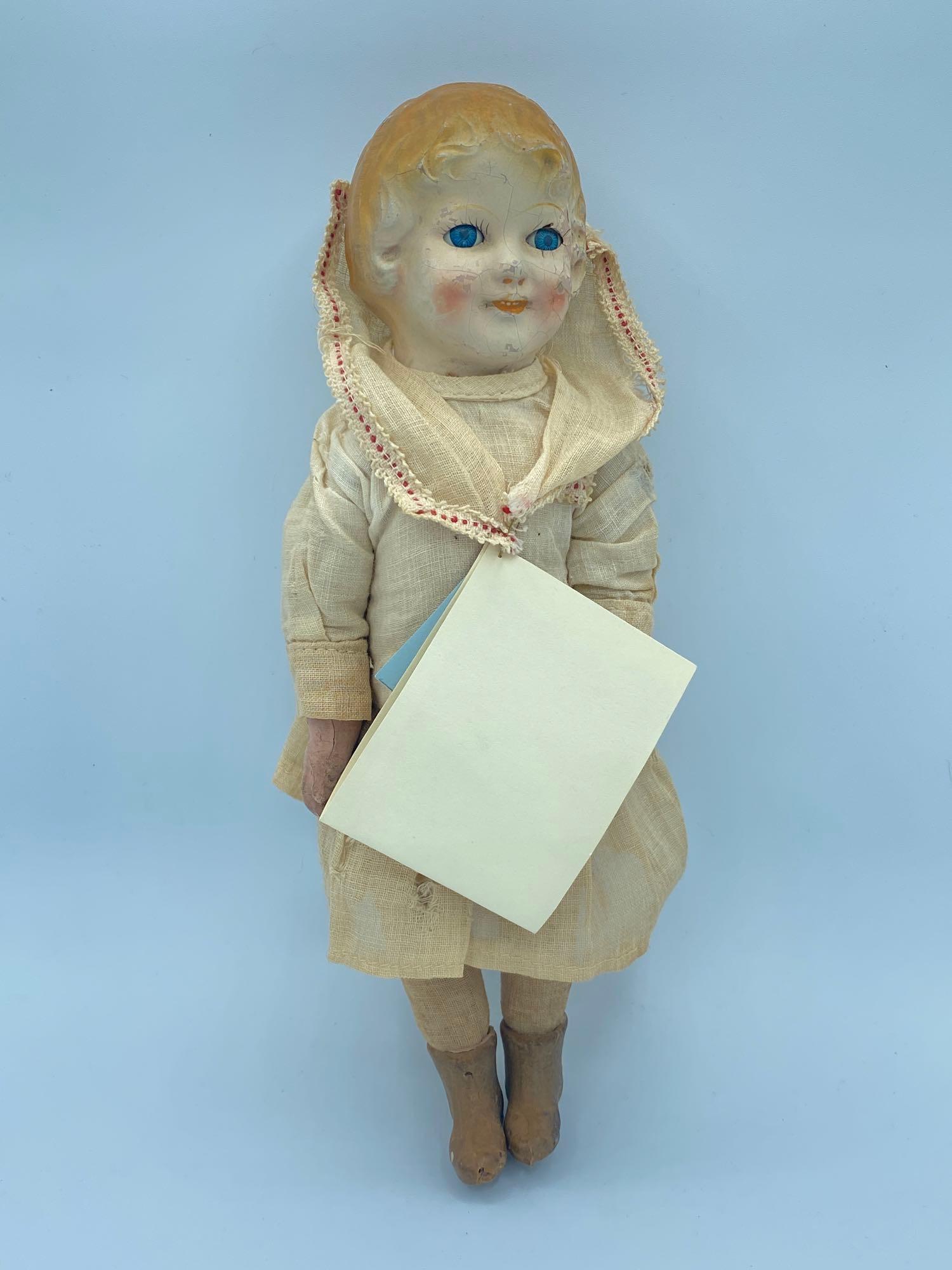 Early Girl doll 12 inch compo with cracks (1 of 5)