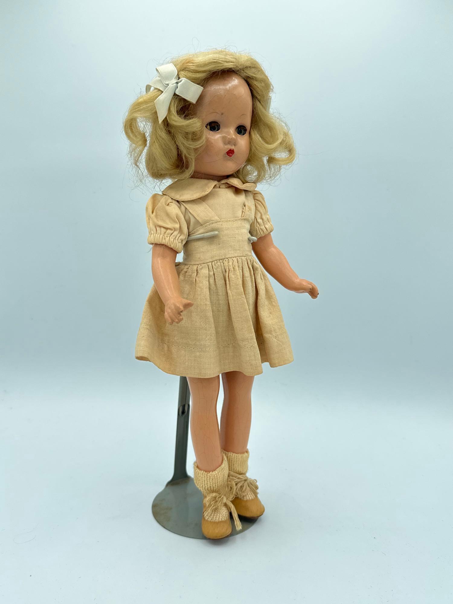 11" composition Doll with blonde hair, blue eyes and original outfit (1 of 5)