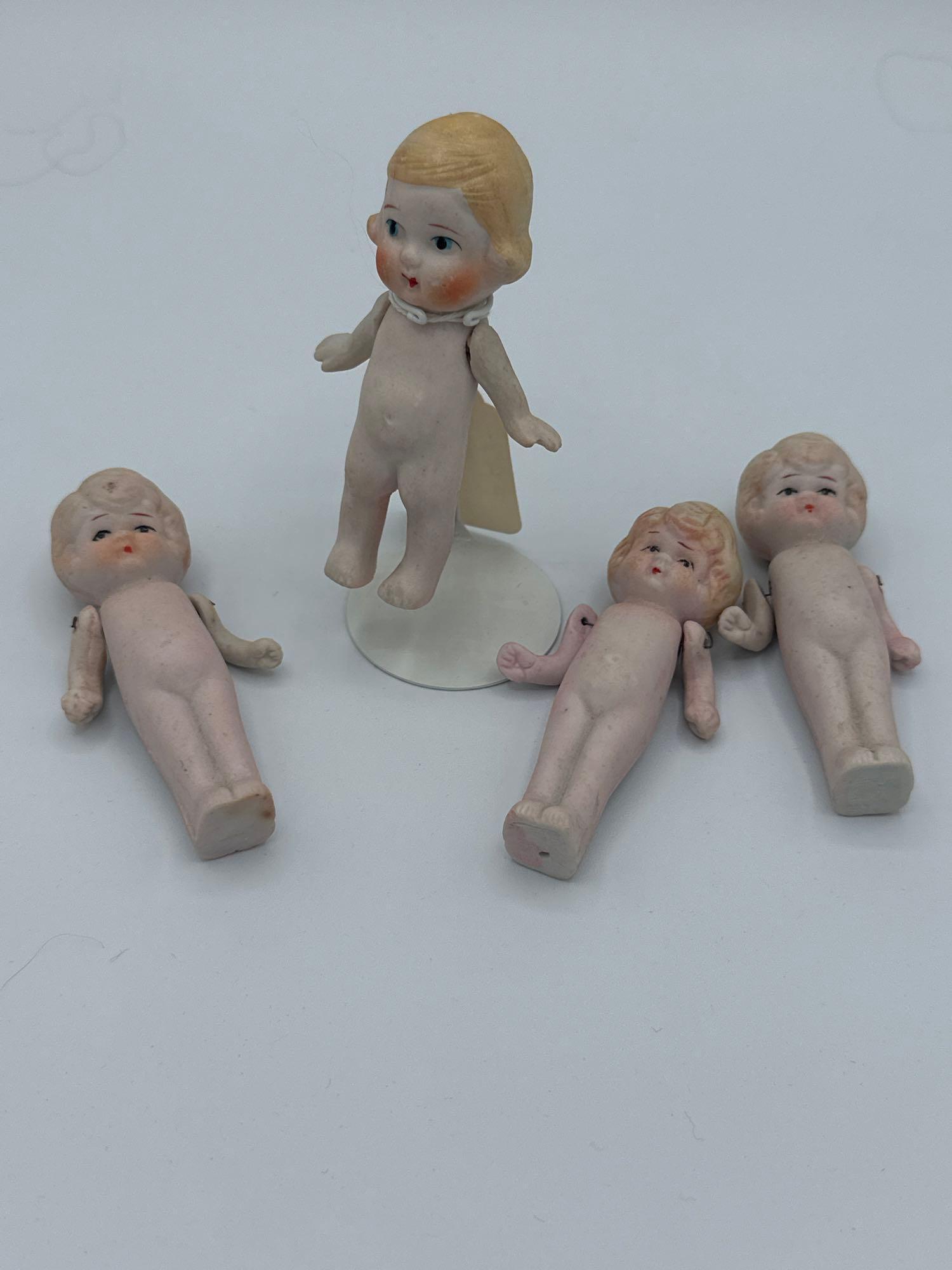 (4) Bisque Dolls: 4 BISQUE dolls made in Japan 3.5 inch