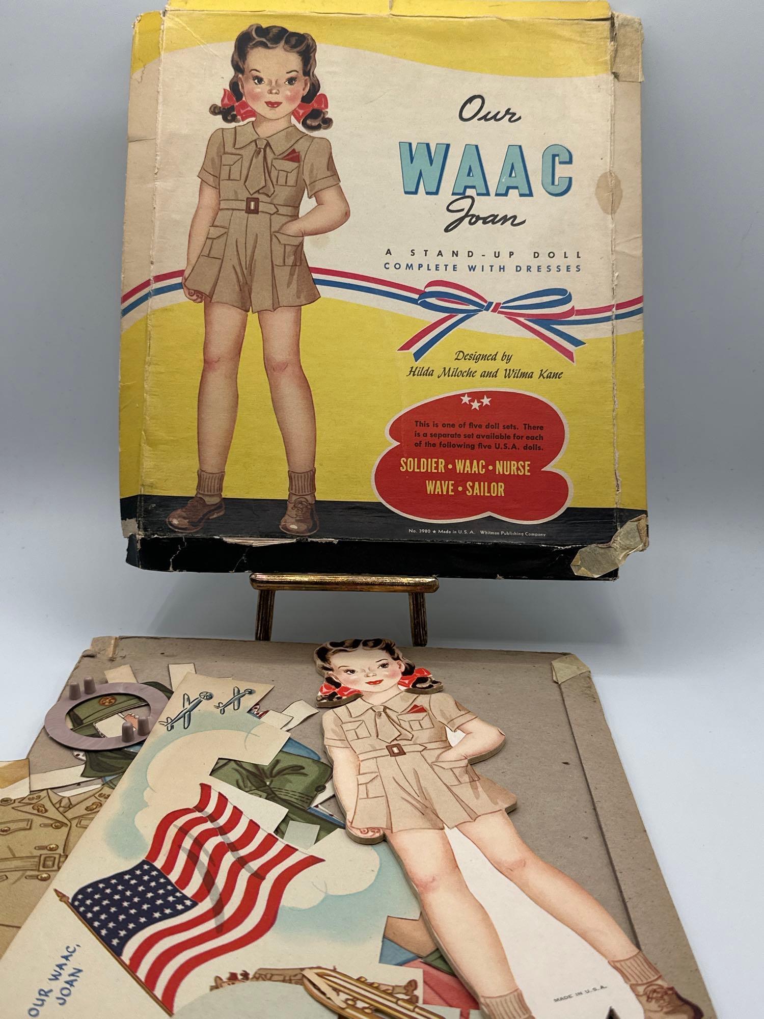 Waac, Nurse, Wave, Sailor Bob And Wooden Doll: WAAC, Nurse, Wave, Sailor Bob and wooden doll Stand up dolls with dresses and outfits