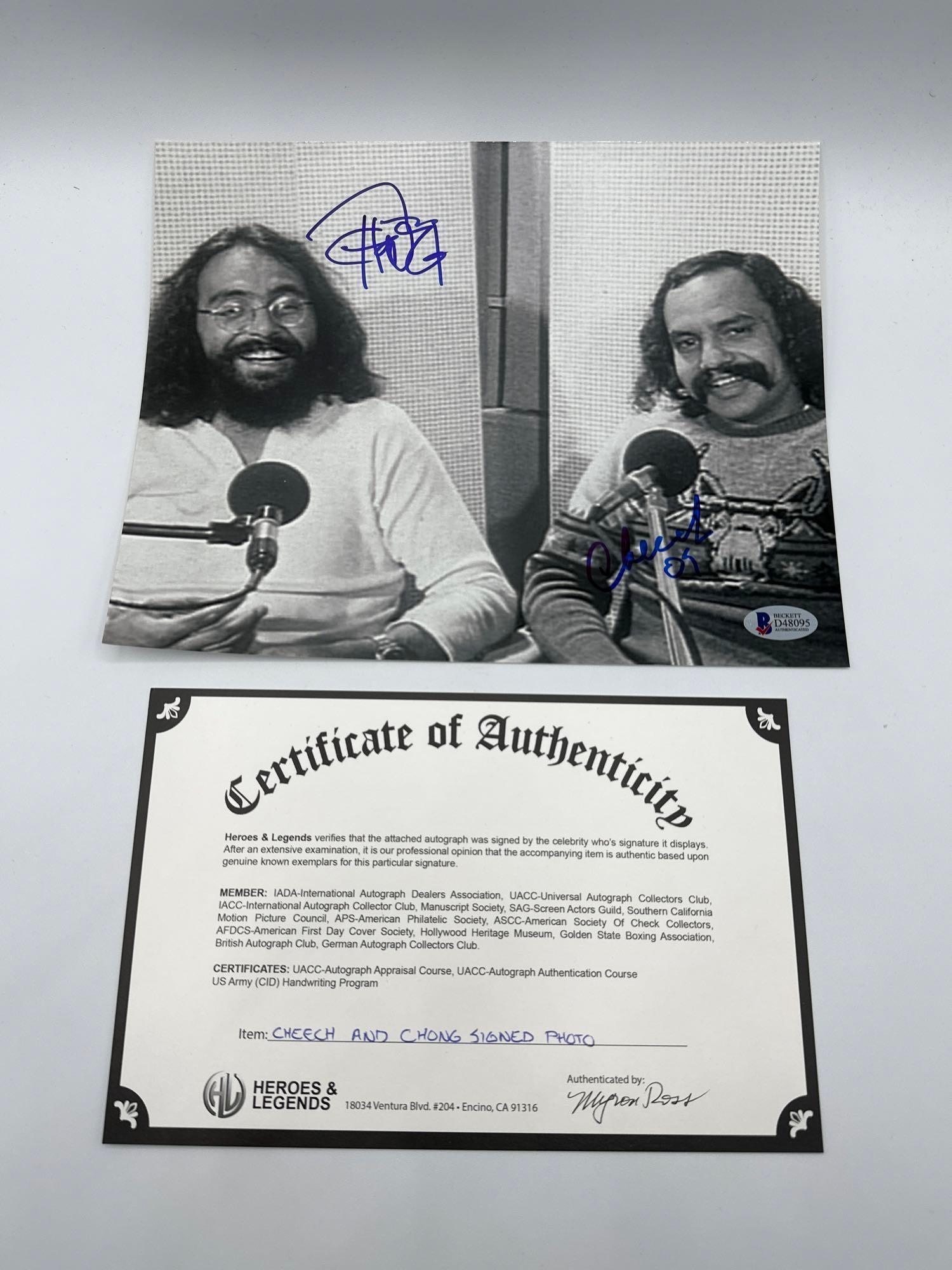 Cheech and Chong signed photo 8 x 10 with certificate of authenticity: Cheech and Chong signed photo 8 x 10 with certificate of authenticity.