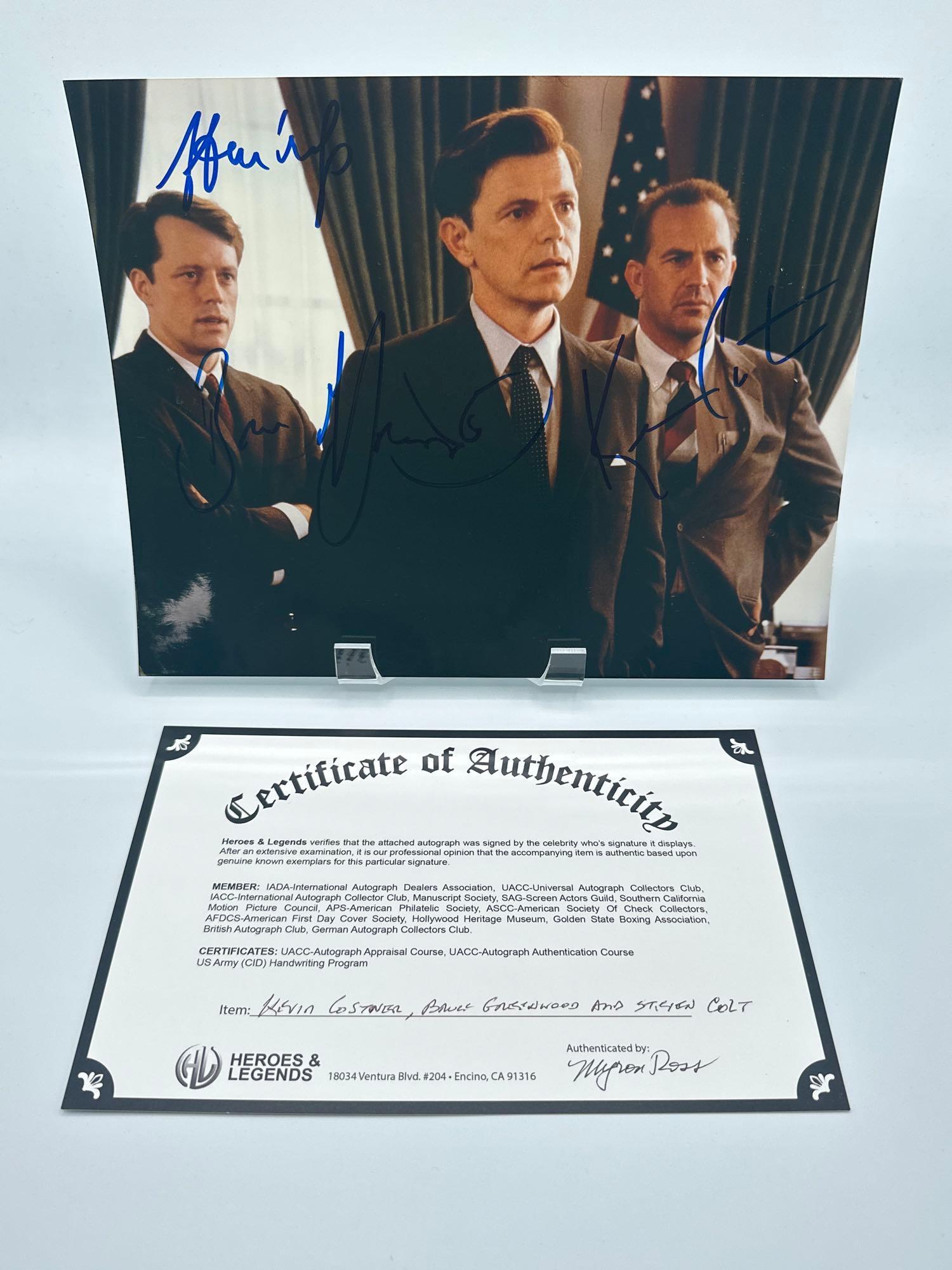 Kevin Costner, Bruce Greenwood and Stephen Culp13 days cast sign, black and blue (1 of 11)
