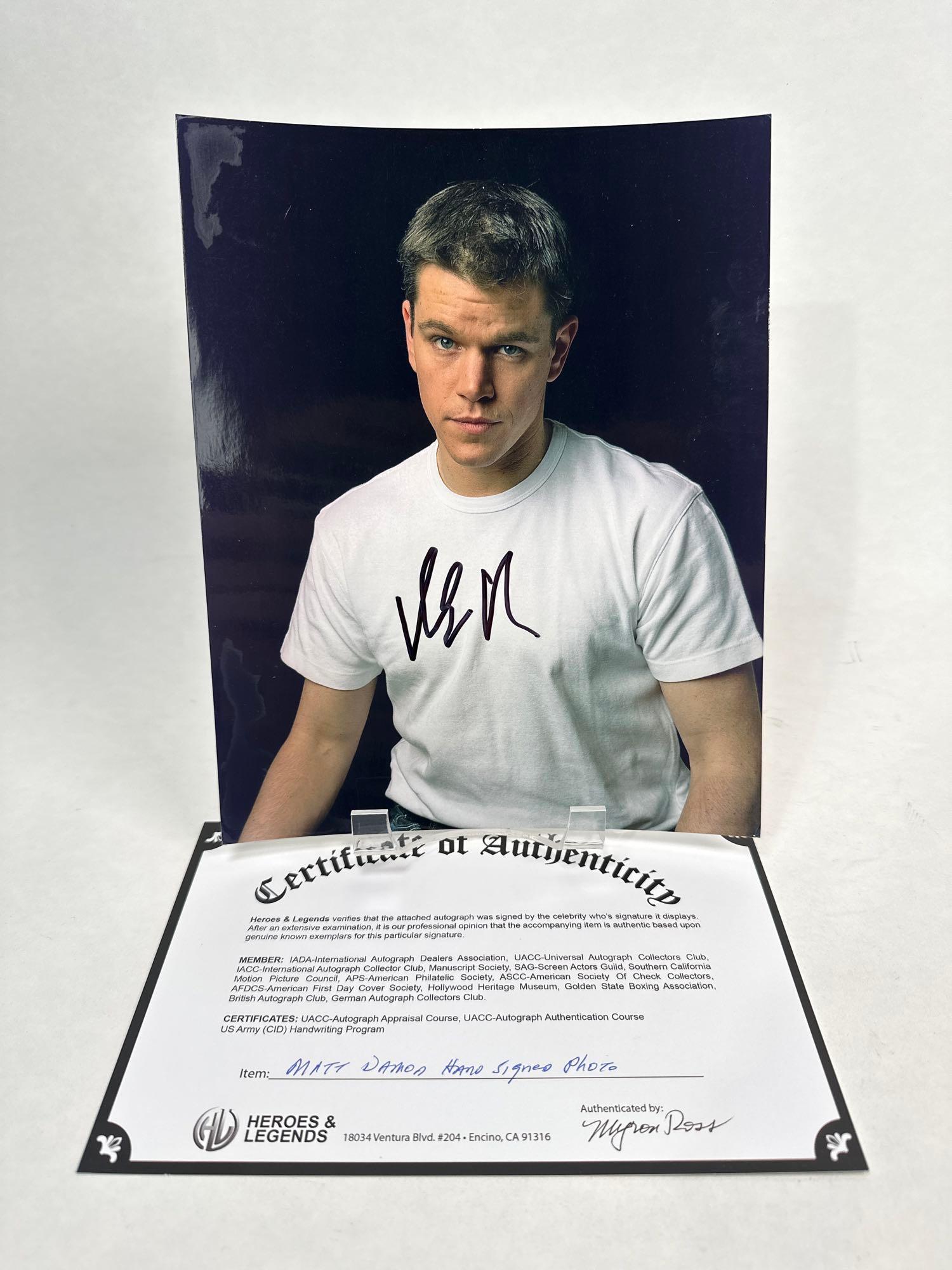 Matt Damon hand signed photo COA (1 of 10)