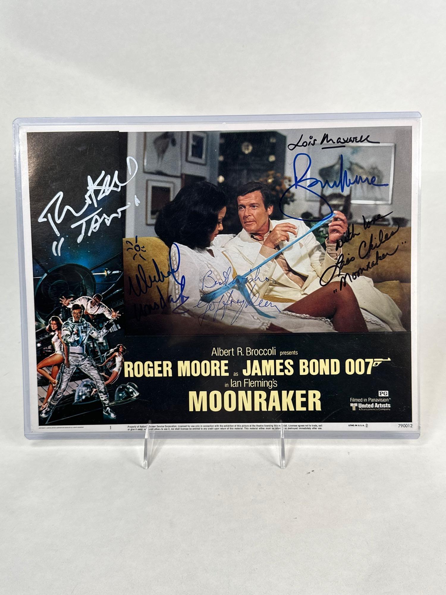 MOONRAKER cast signed 1979 lobby card (1 of 13)