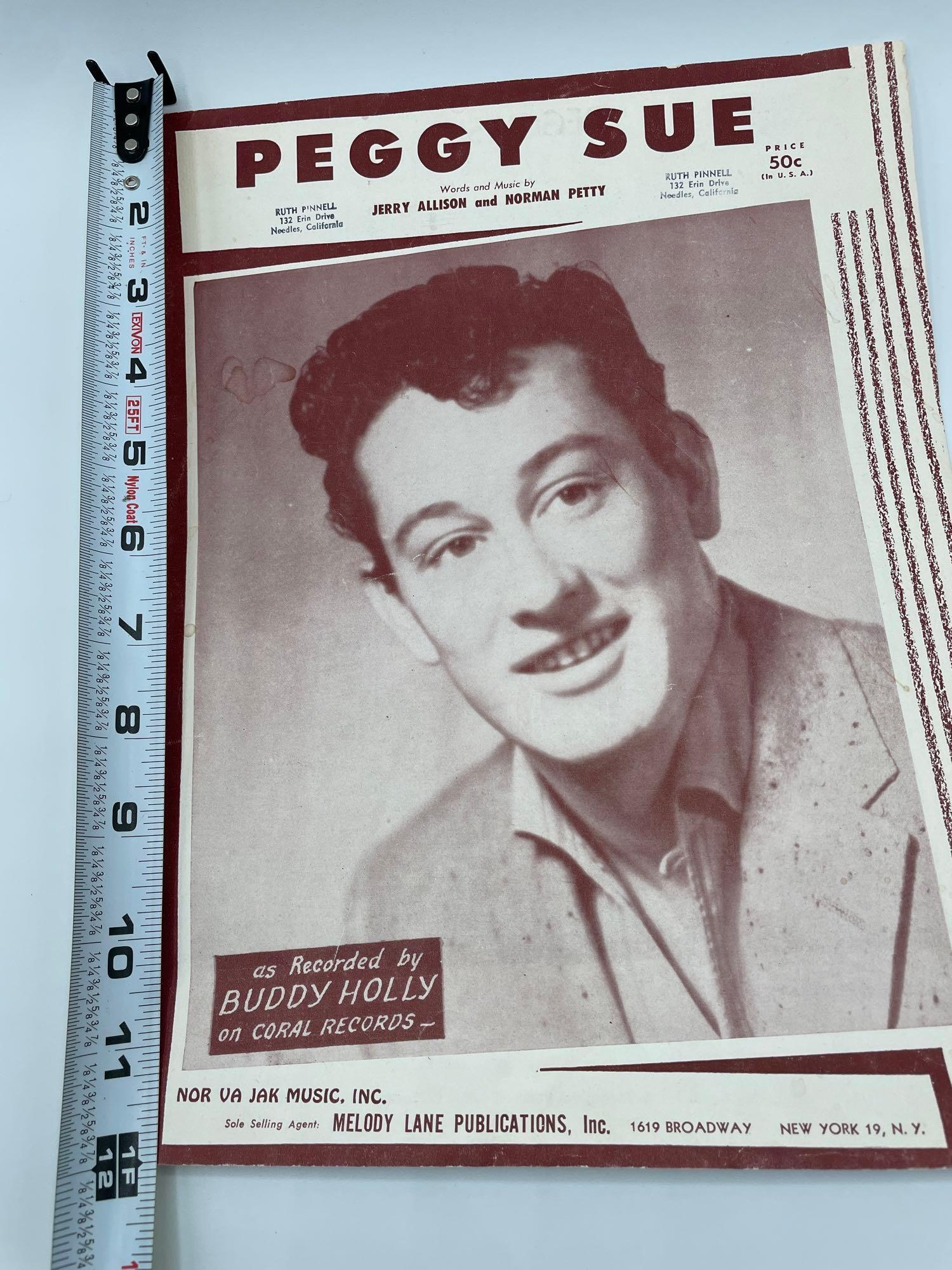 Peggy Sue Music Sheet: Peggy Sue vintage music sheet