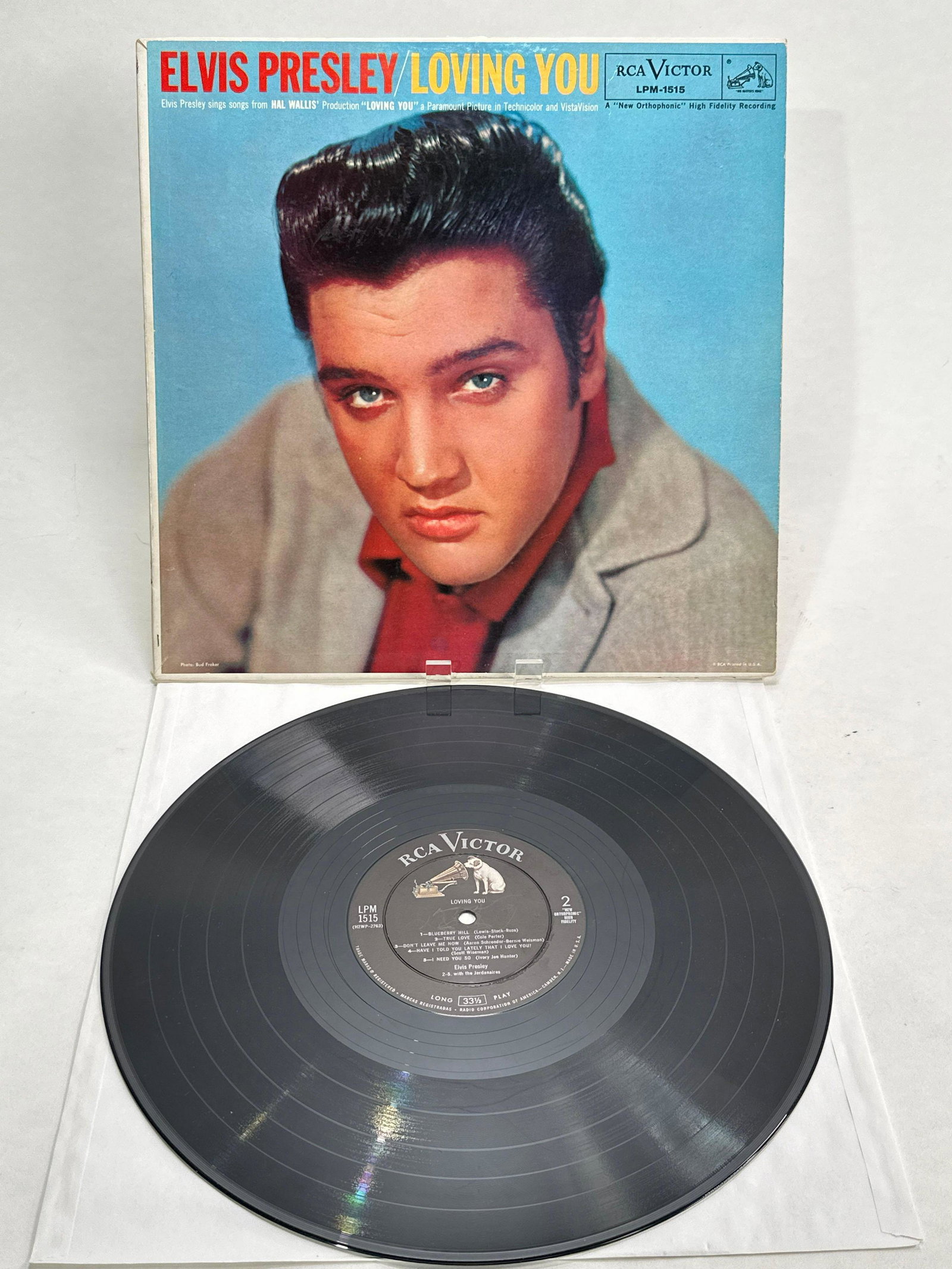 Elvis Presley, loving you album 1957 V.G. and along Play on Label: Elvis Presley, loving you album 1957 Long Play. RCA Victor LPM 1515.