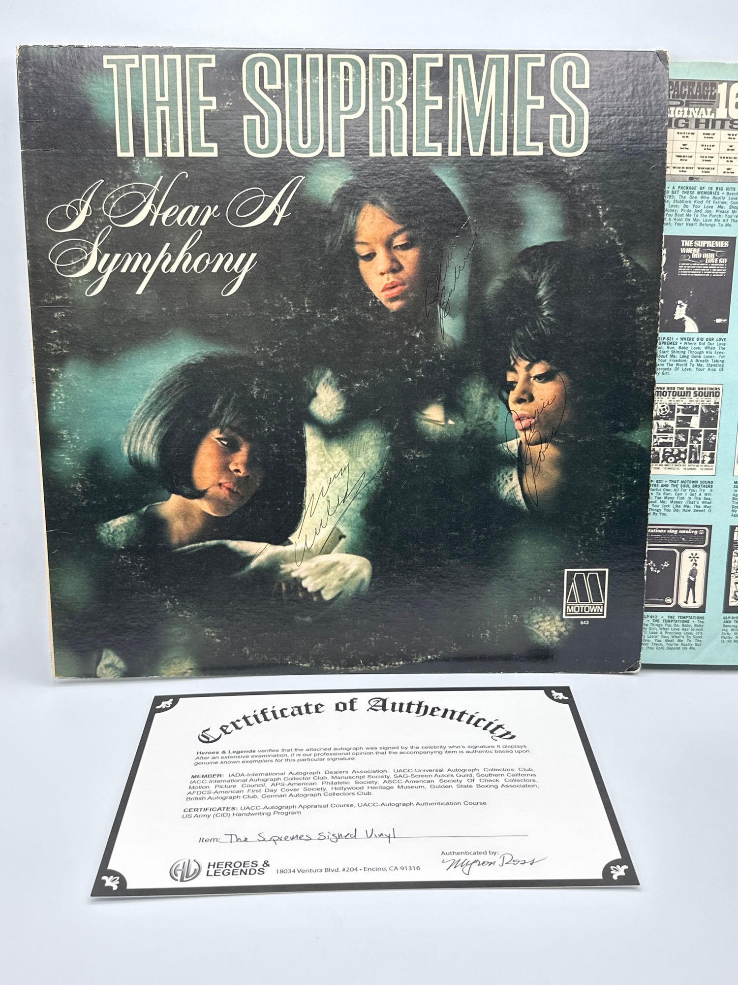 SIGNED “The Supremes” vinyl album A hear of Symphony: SIGNED “The Supremes” vinyl album A hear of Symphony comes with certificate of authenticity. 1966 Motown. The Detroit Sound