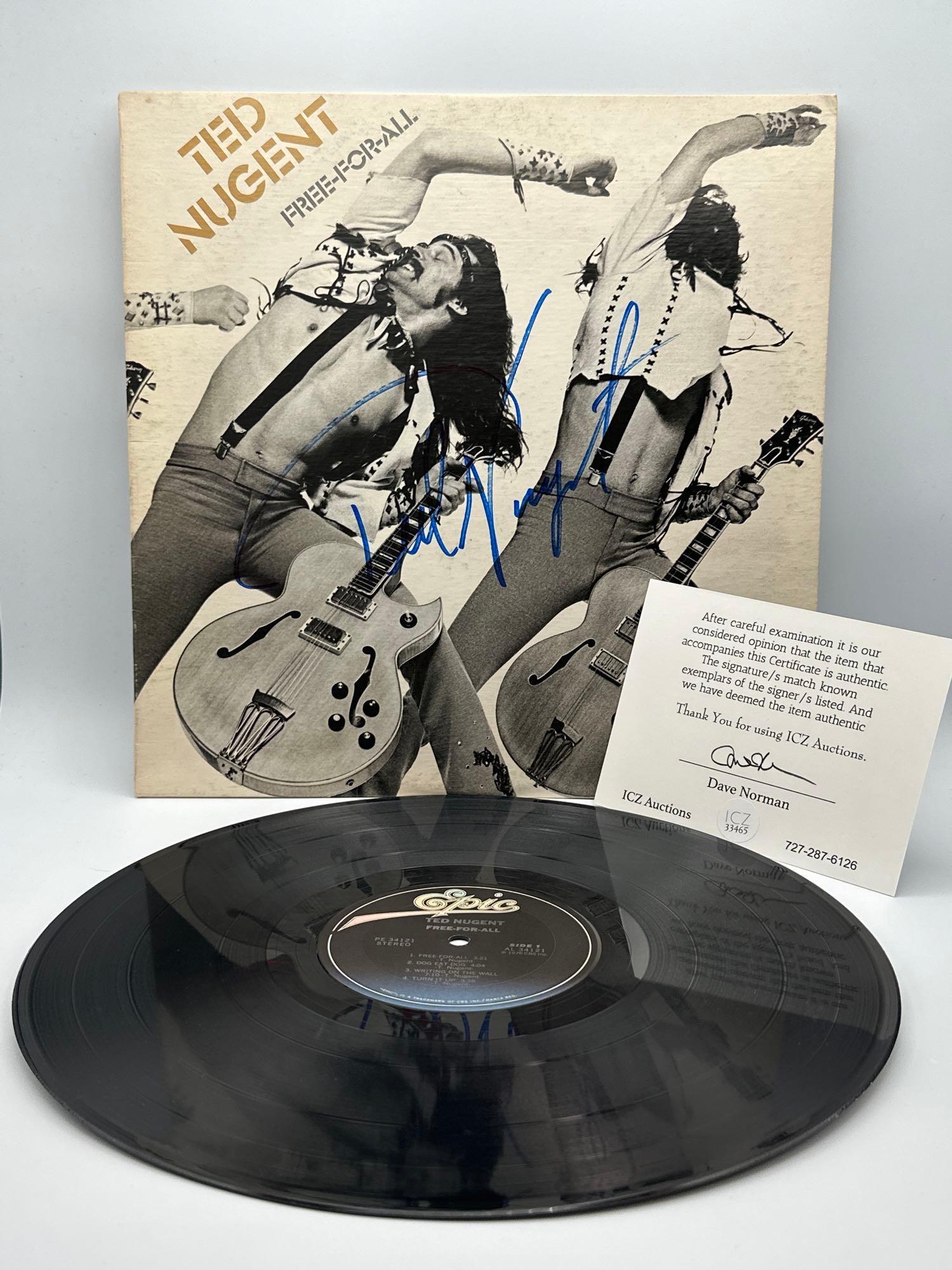 Signed/Autographed Ted Nugent Free-For-All album with certificate of authenticity (1 of 14)