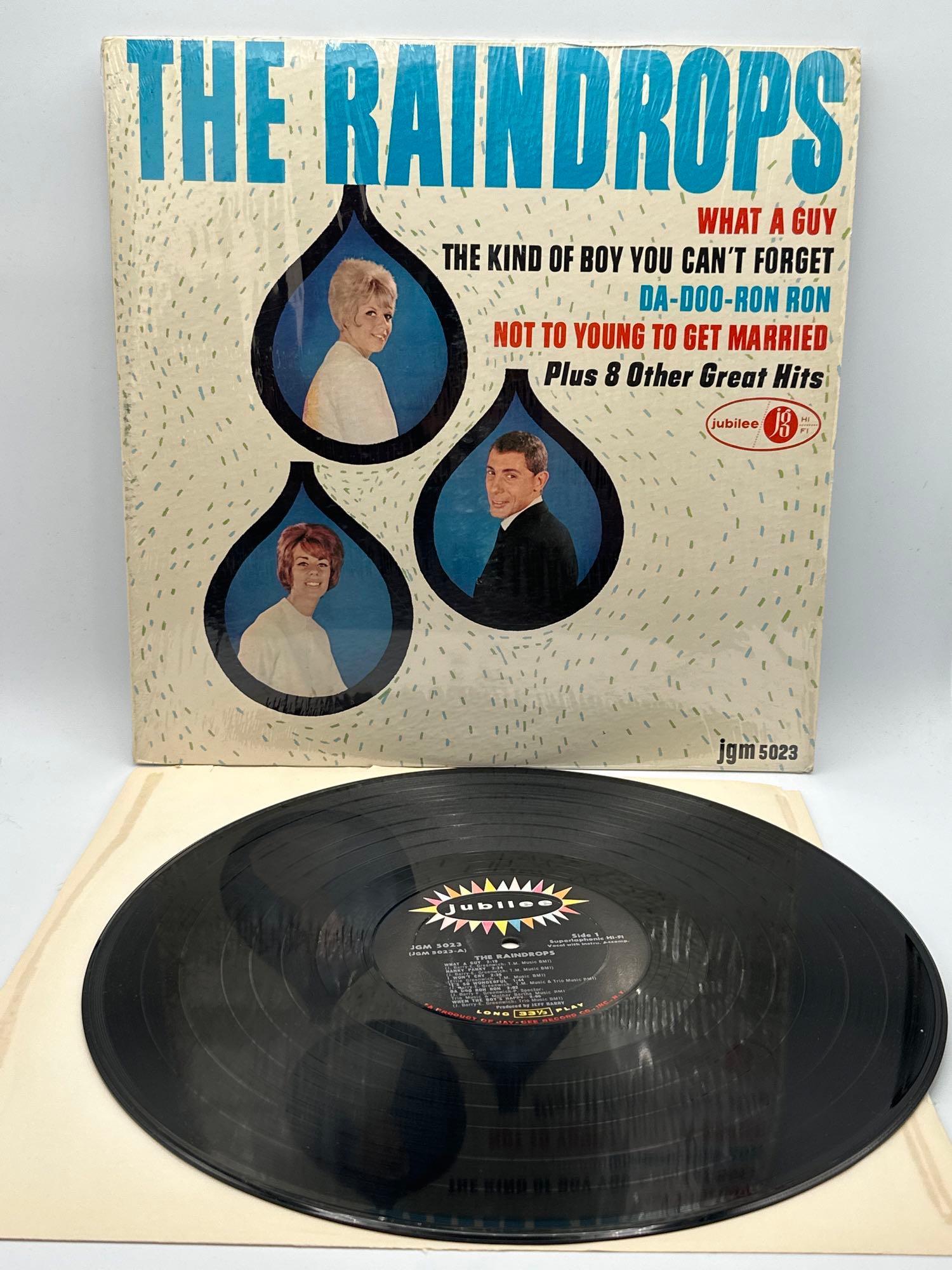 The Raindrops 1963 Original Jubilee LP Ellie Greenwich: The Raindrops 1963 Original Jubilee LP JGM 5023 long play 33 1/3 superlaphonic Hi-Fi -What a Guy-The Kind of Boy You Can’t Forget-Not To Young To Get Married-Plus 8 other great hits.