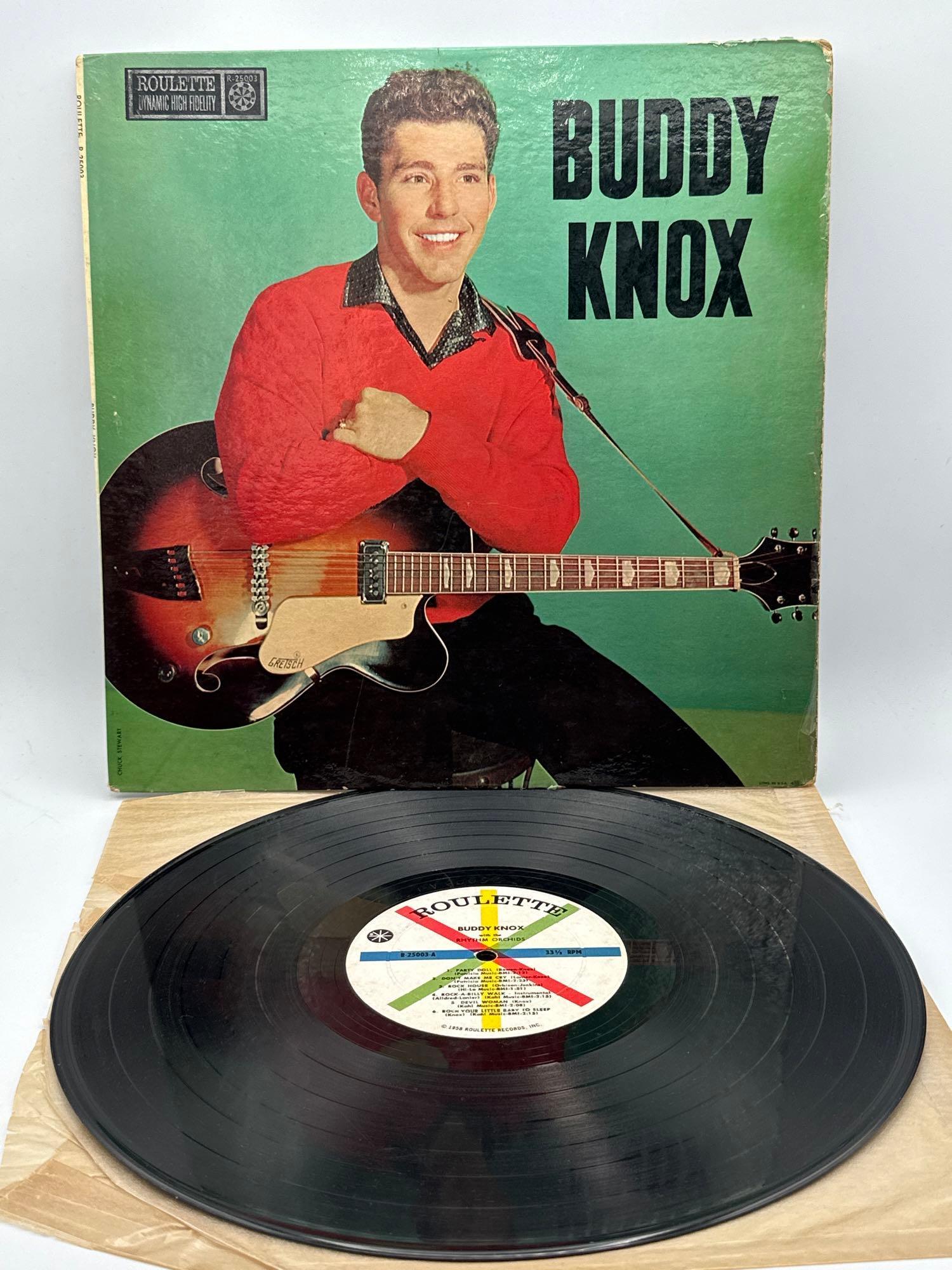 Buddy Knox Self Titled LP 1958 On Roulette Records R-25003: Buddy Knox Self Titled LP 1958 On Roulette Records R-25003. 12” album. please review pictures for more details .
