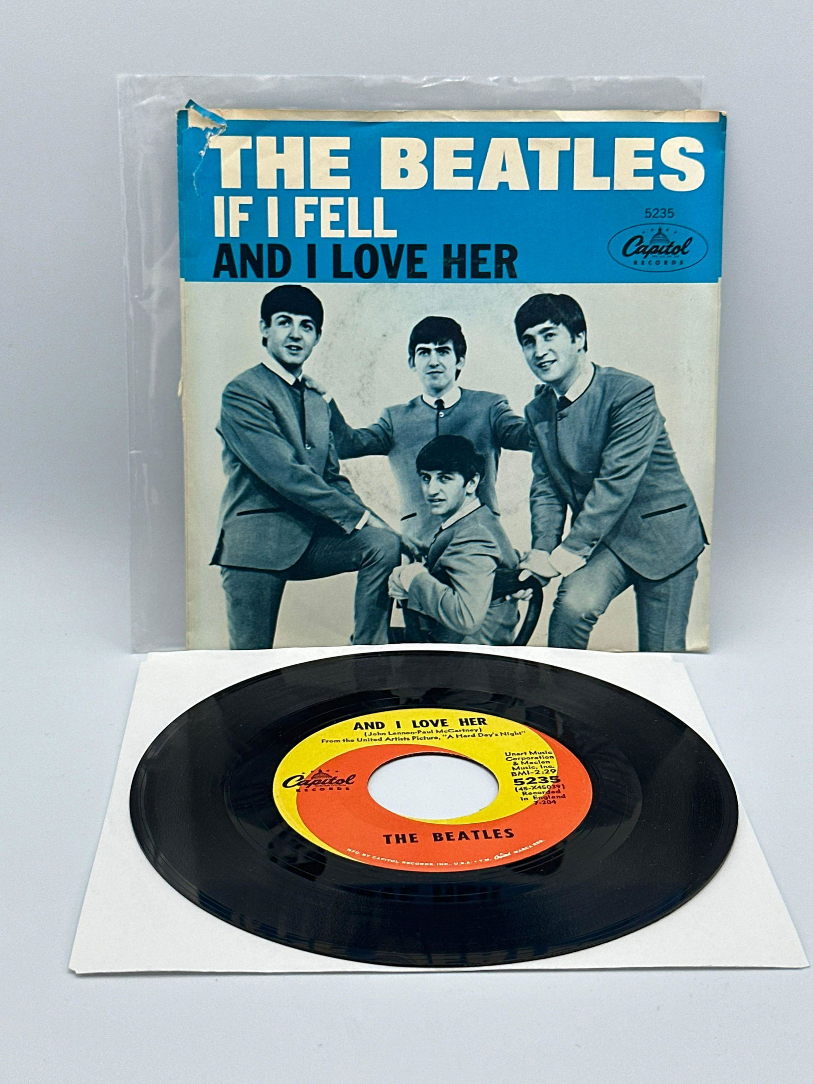 The Beatles: If I Fell and I love her record. (1 of 9)