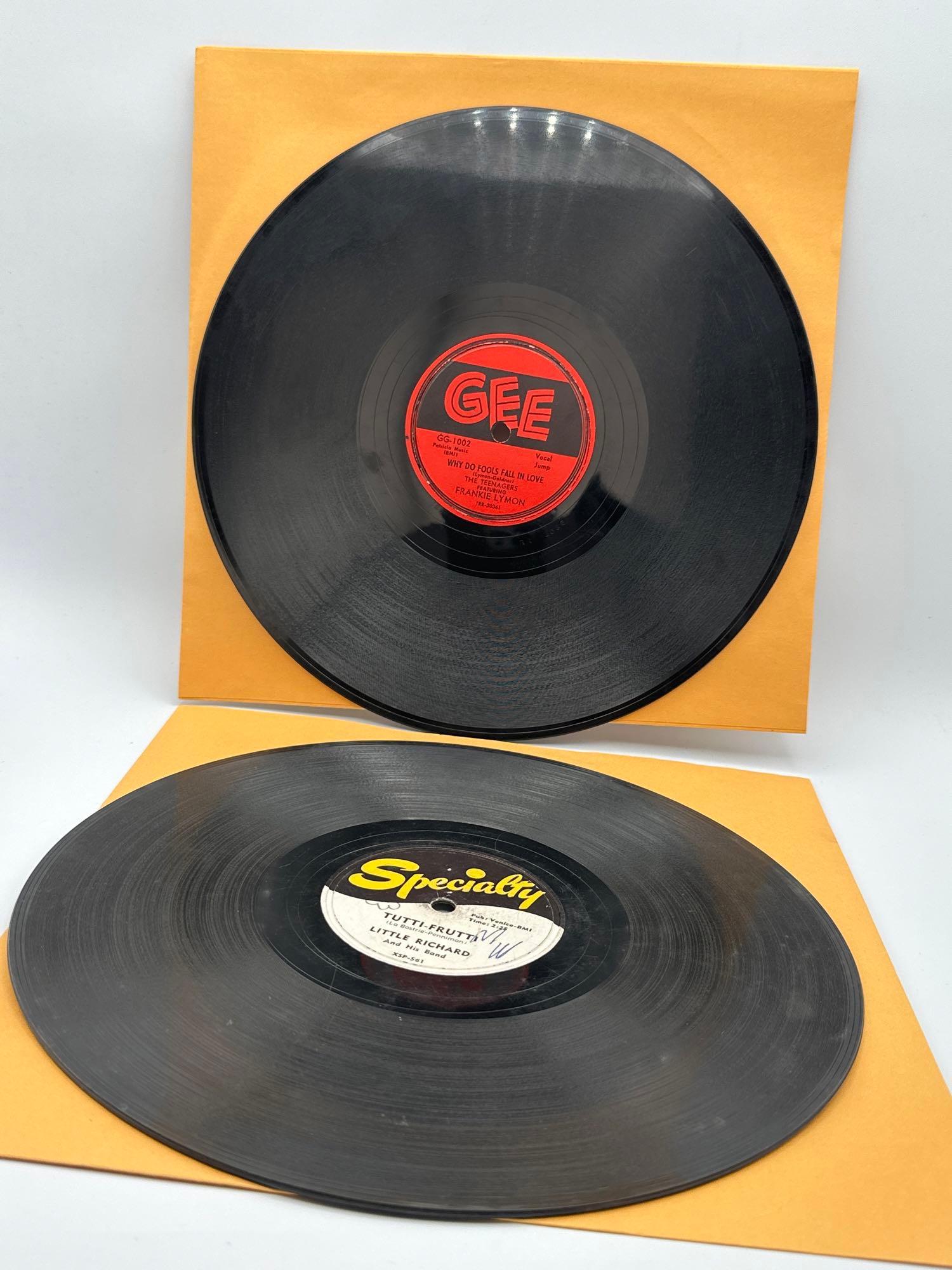 (2) 78 RPM records: Little Richard and Frankie Lymon: (2) 78 rpm records: Little Richard and Frankie Lymon Little Richard Tutti Frutti and Just a Lonely Guy. SPECIALTY records, XSP-56. 78rpm 10”FRANKIE LYMON- Why Do Fools Fall In Love GEE Reco