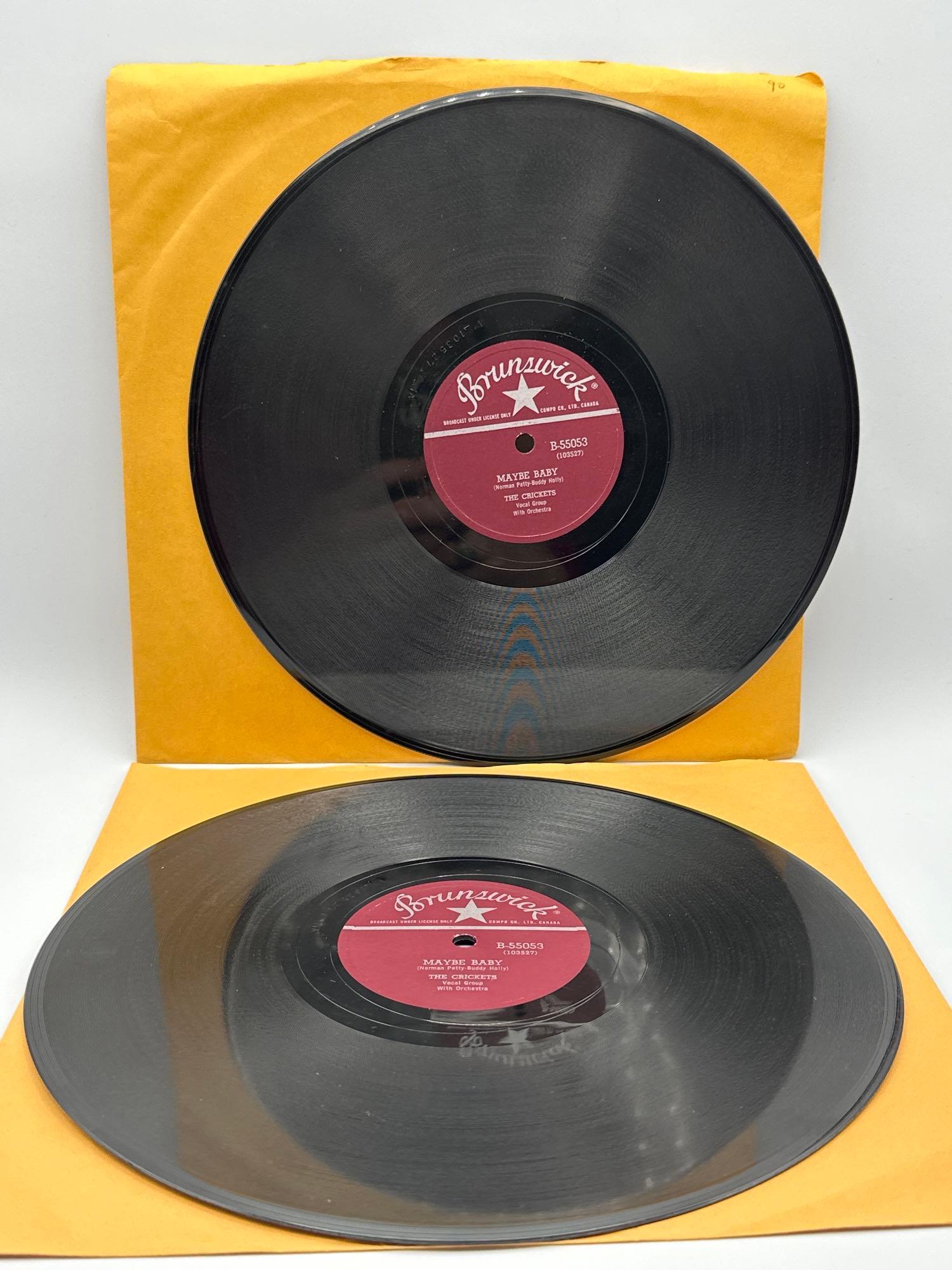 (2) albums: 78s- The Crickets, Maybe Baby/Tell me How (1 of 8)