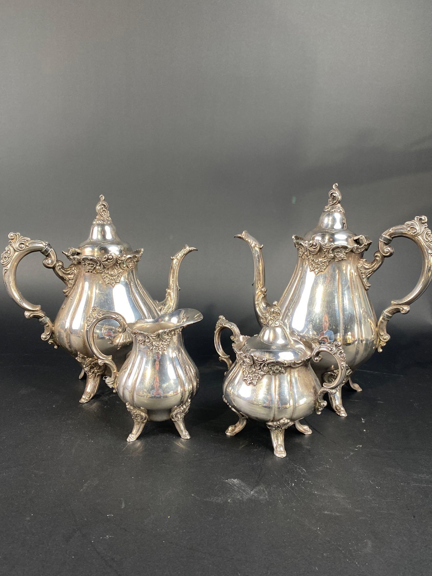 Vintage Baroque by Wallace Silver-Plated Tea / Coffee Set (281,282,283,284) (1 of 18)