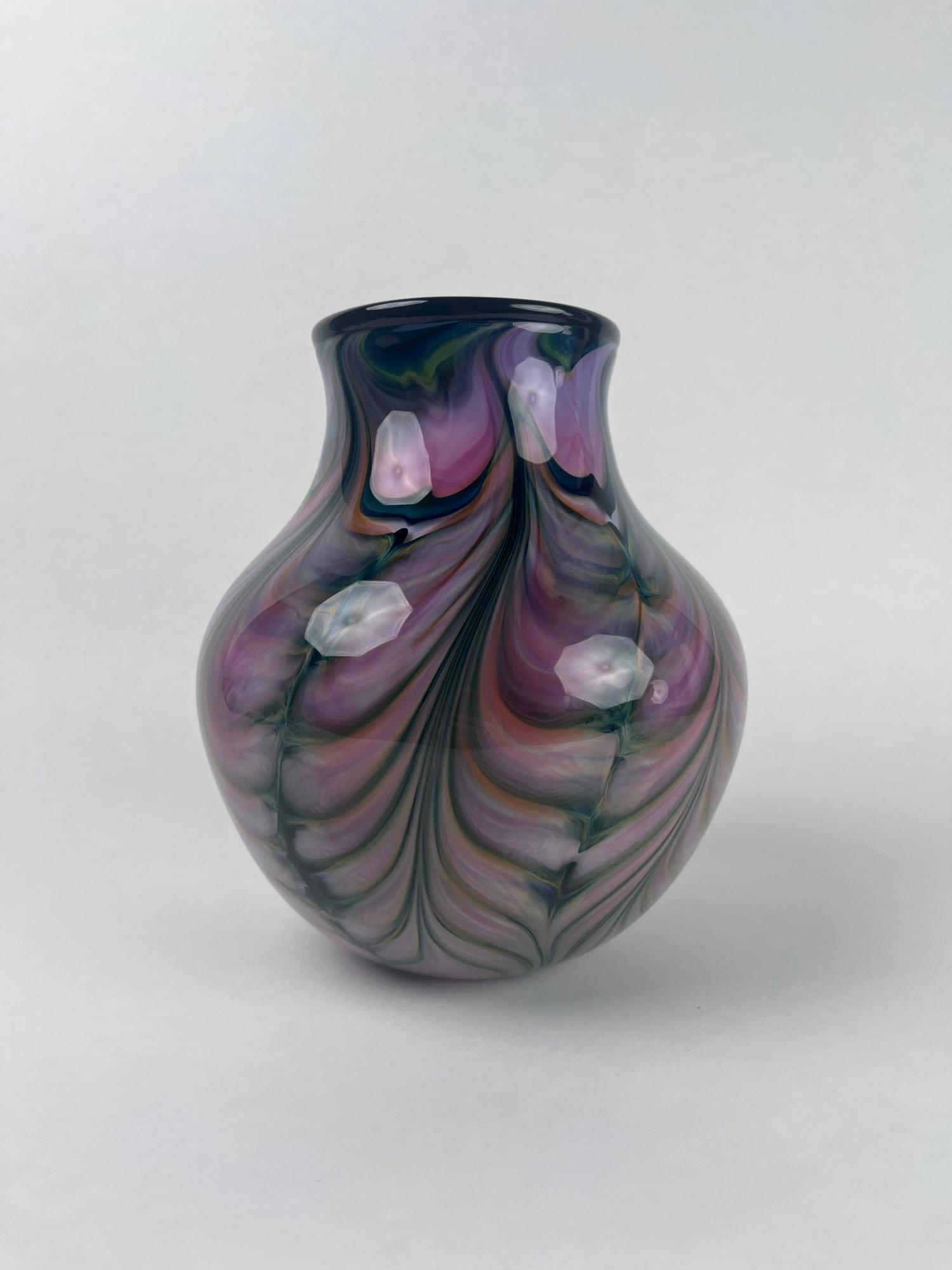 David Lotton Purple & Blue Glass Art Vase (1 of 9)