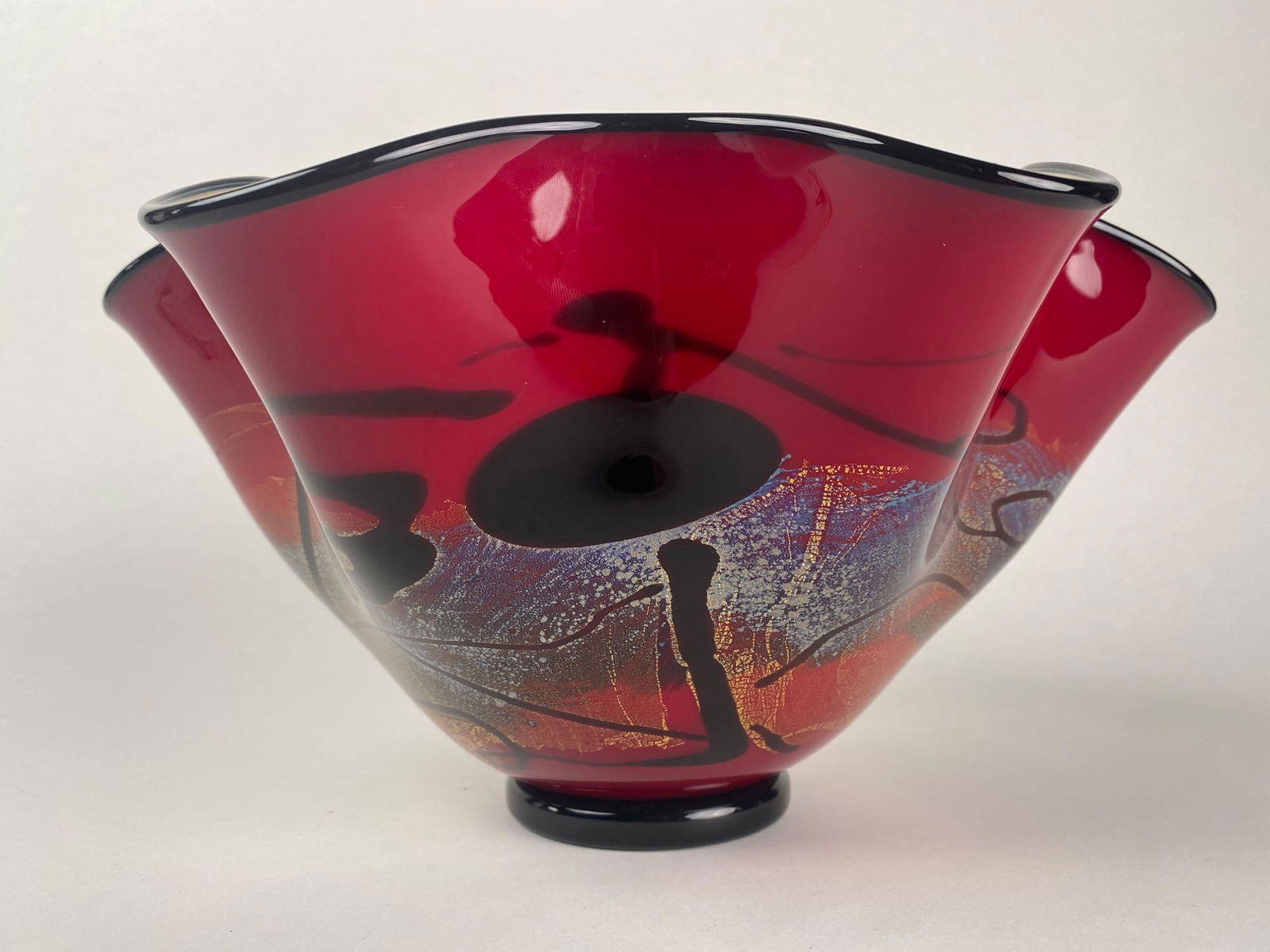 Michael Nourot 1949-2015 Satin Glass Fluted Bowl (1995) (1 of 10)
