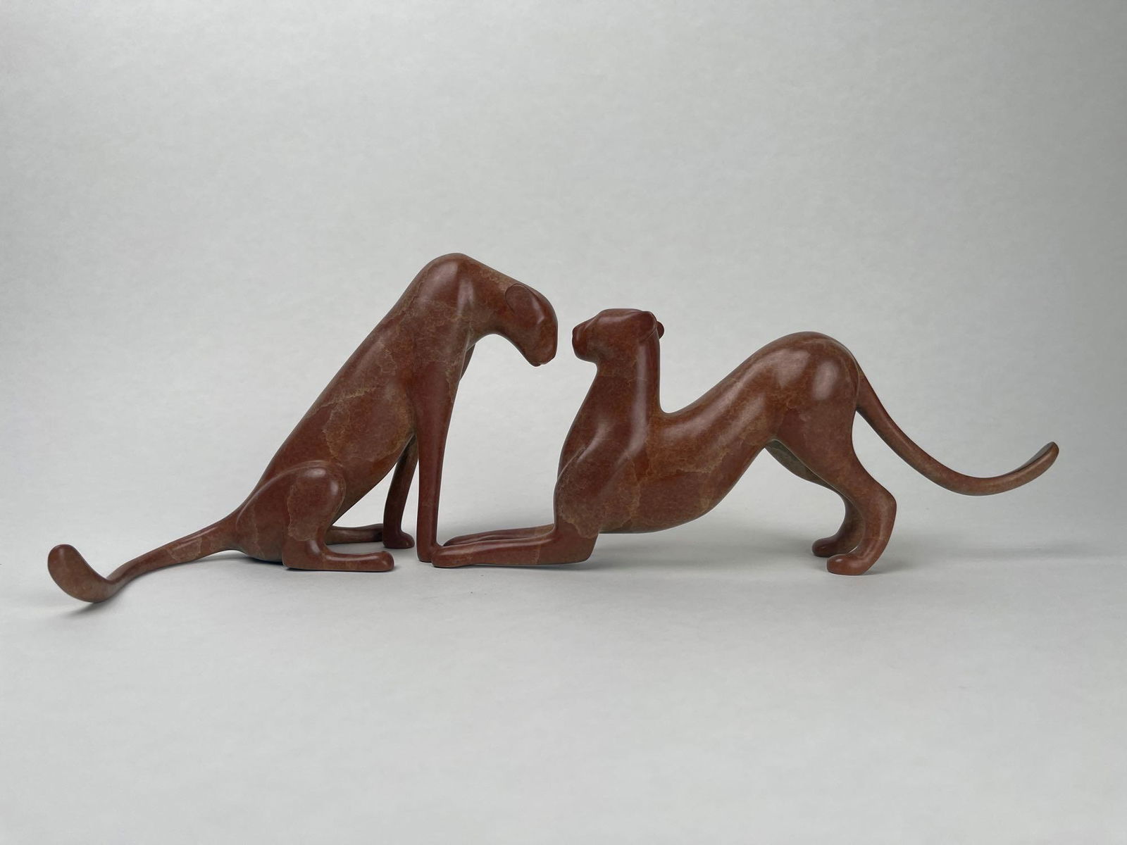 Loet Vanderveen "Cheetah Pair" Bronze Sculpture (1 of 9)