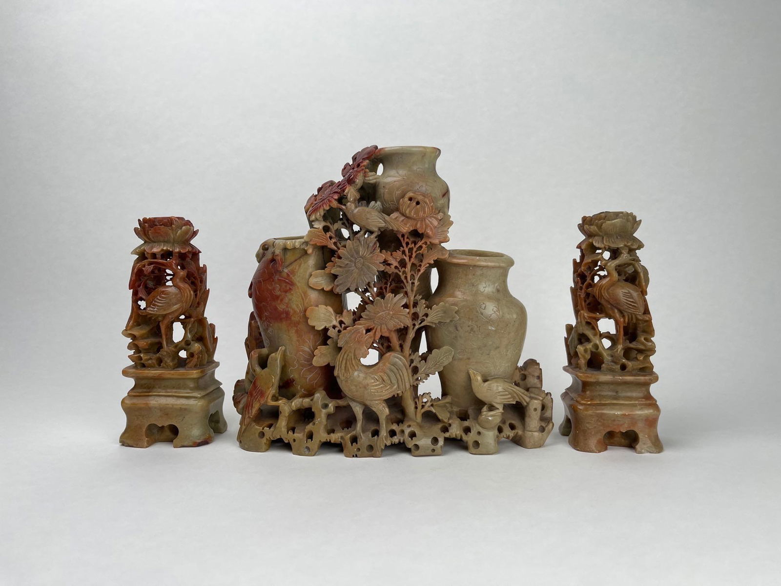 Asian Carved Soapstone Set (1 of 12)