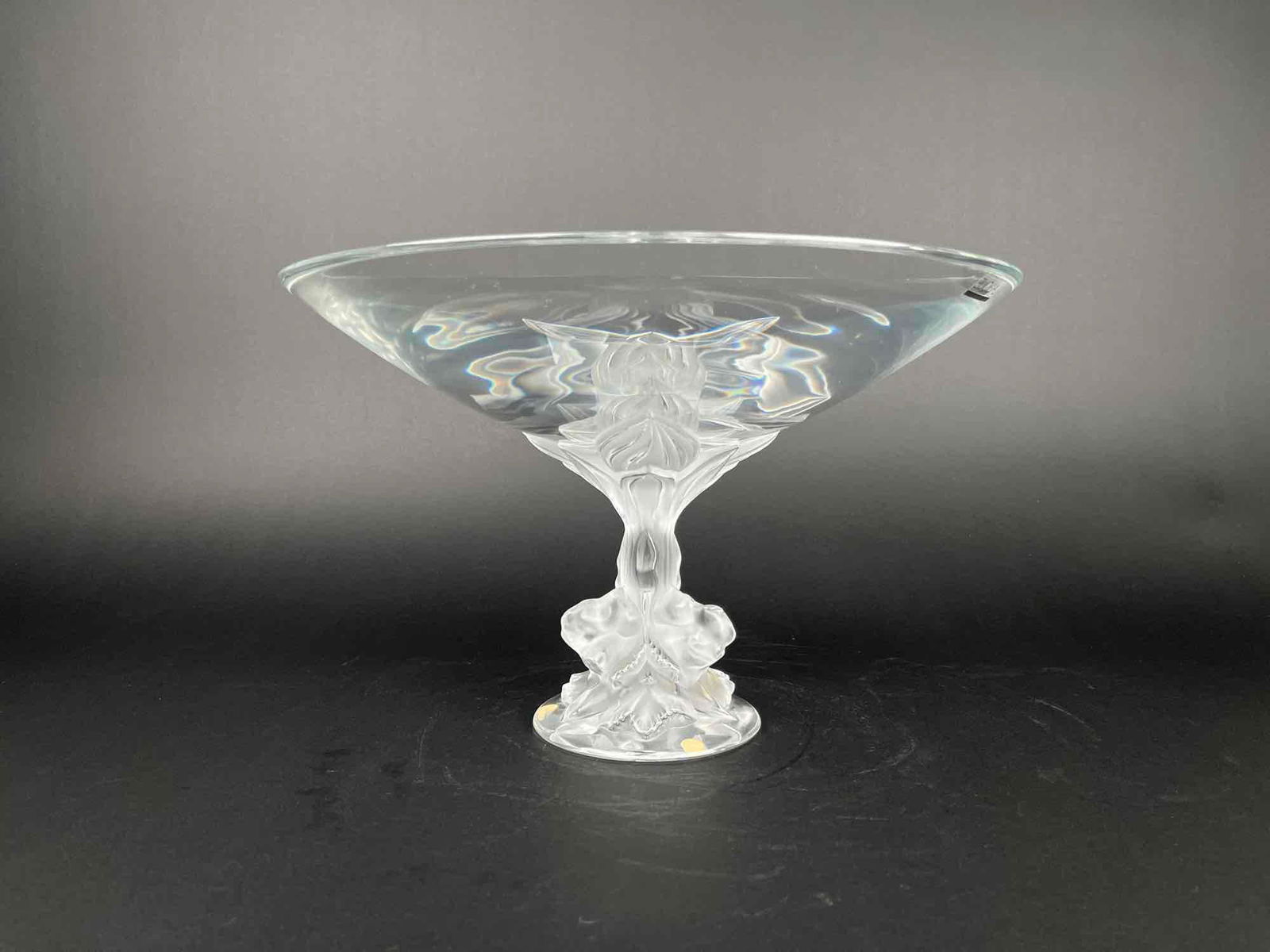 Lalique Paris Crystal Orchid Pedestal Bowl "Plumeria" (1 of 9)