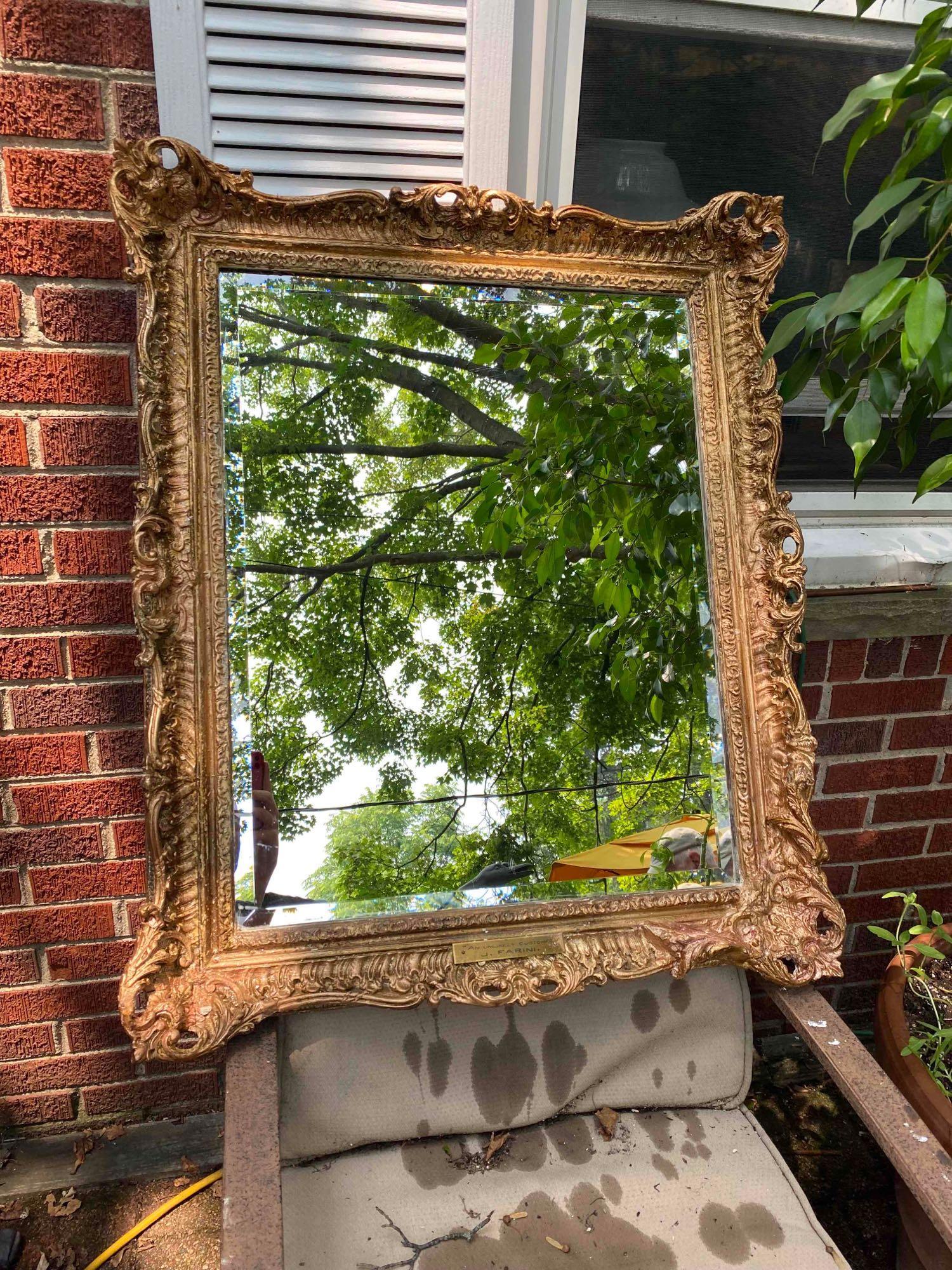 Antique Gesso Framed Mirror (1 of 8)