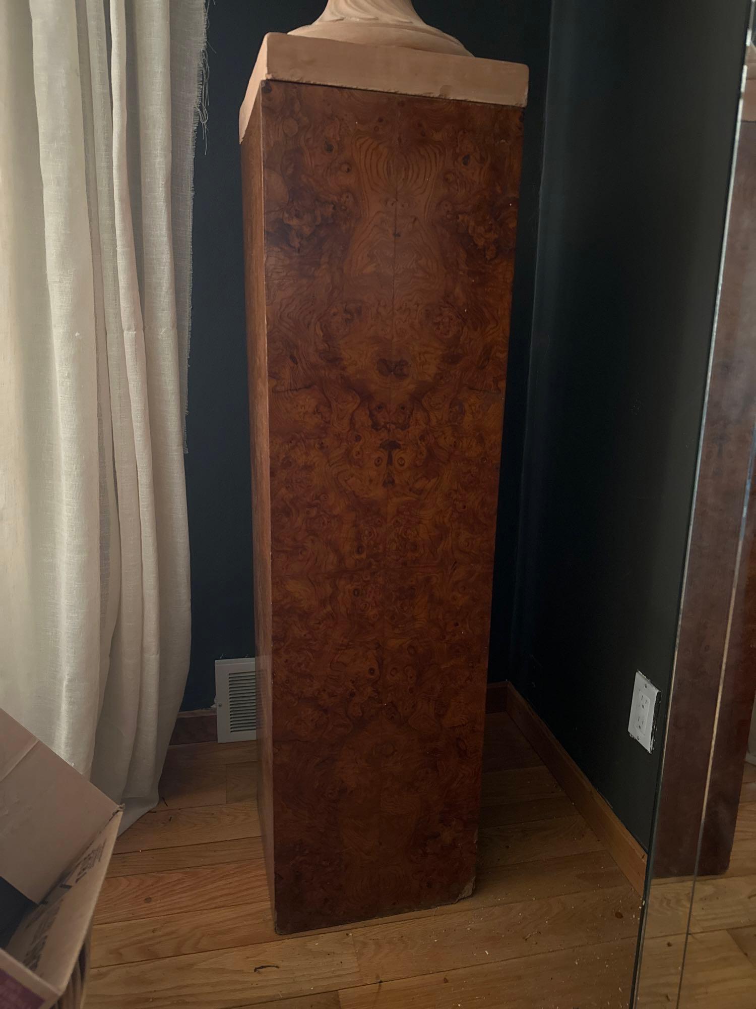 Milo Baughman Style Burlwood Pedestal (CIRCA 1965) (1 of 8)