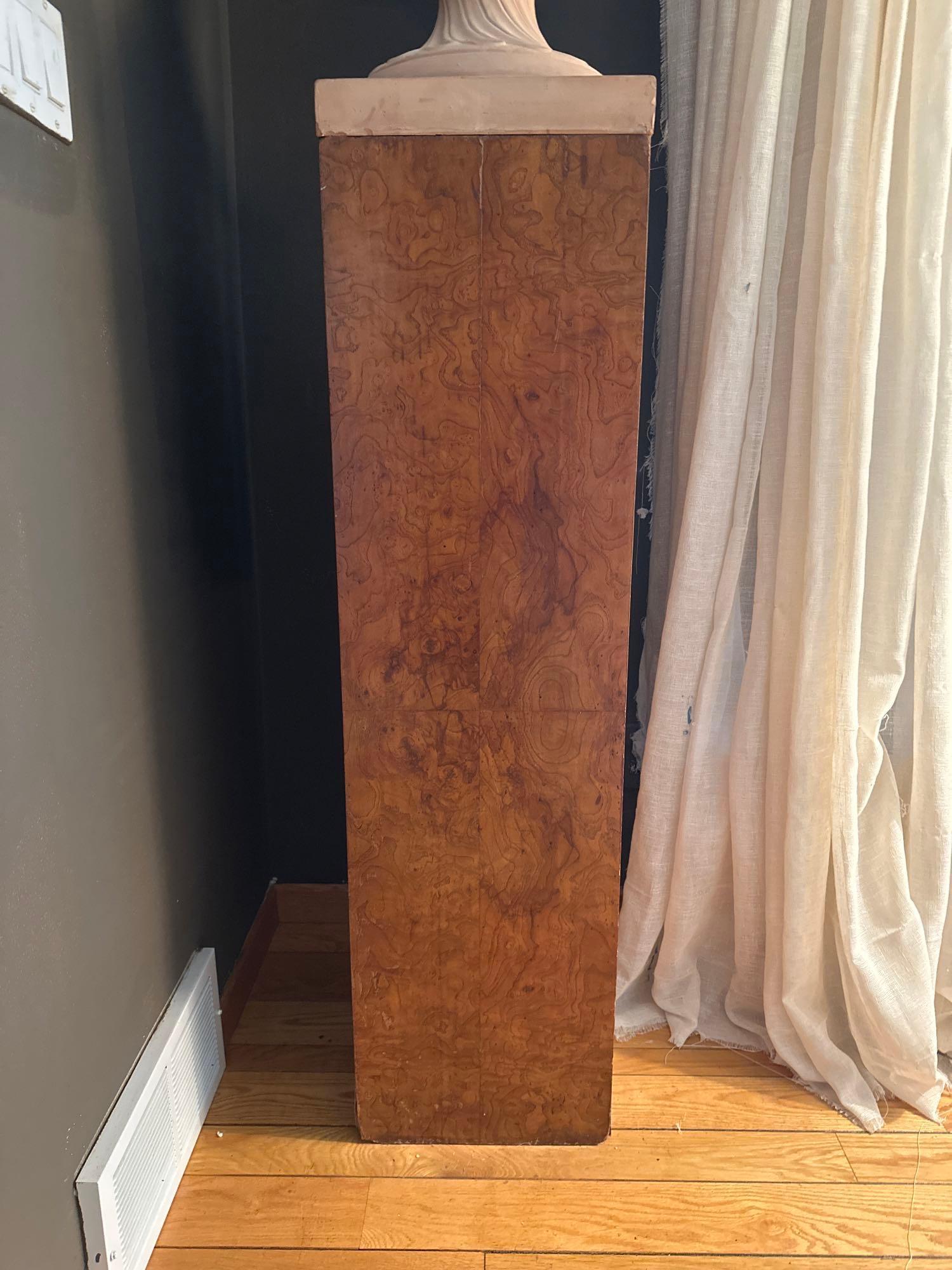 Milo Baughman Style Burlwood Pedestal (CIRCA 1965) (1 of 8)