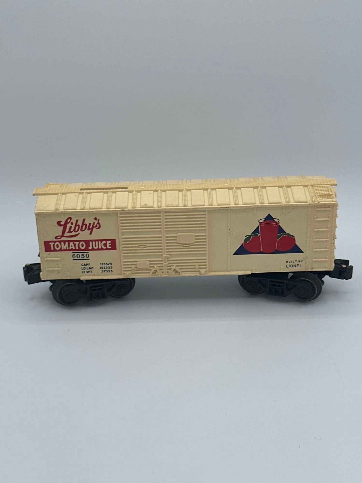 LIONEL LIBBY'S TOMATO JUICE BOX CAR NO.6050 COIN BANK-COIN SLOT. (1 of 12)