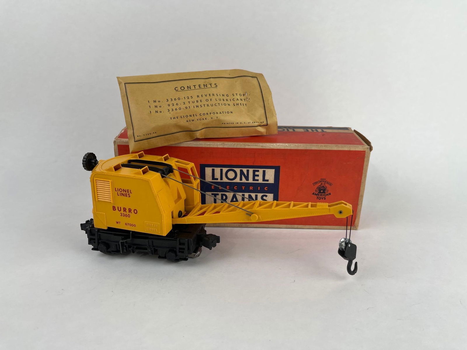 LIONEL TRAINS #3360 - BURRO CRANE UNIT (1 of 8)