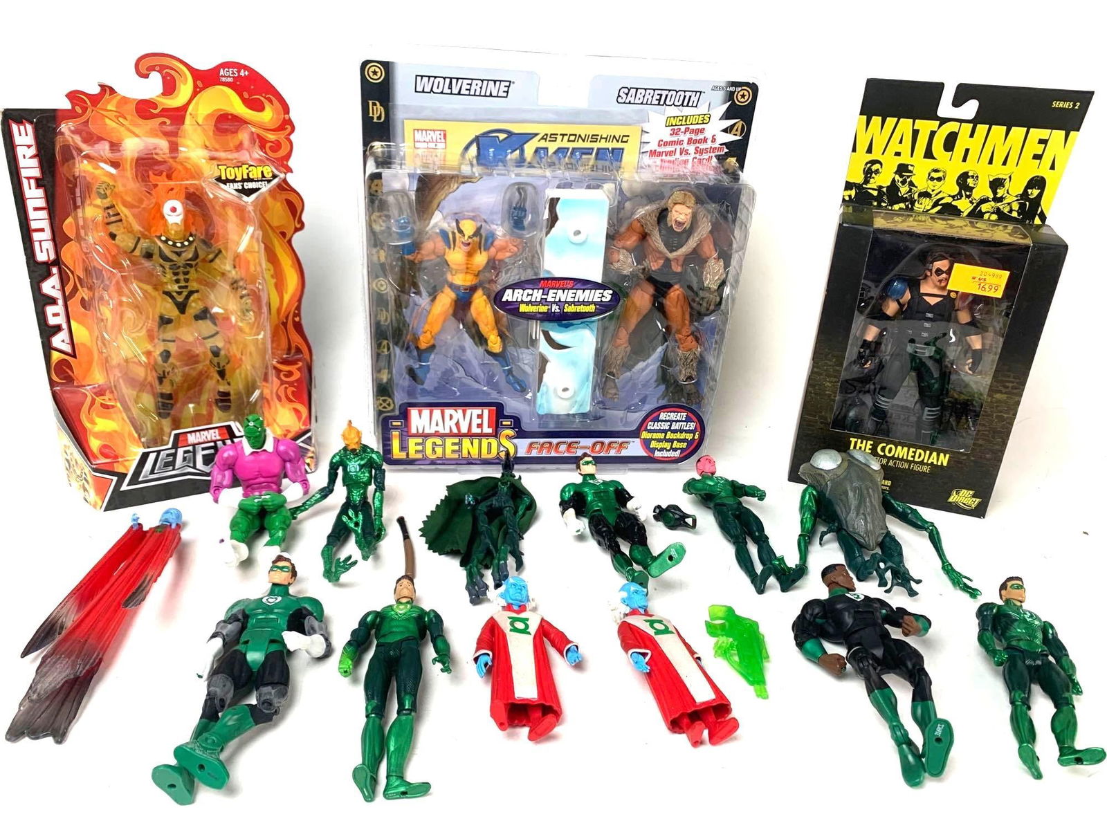 Large Lot of Marvel Green Lantern  and DC Action Figures (1 of 13)