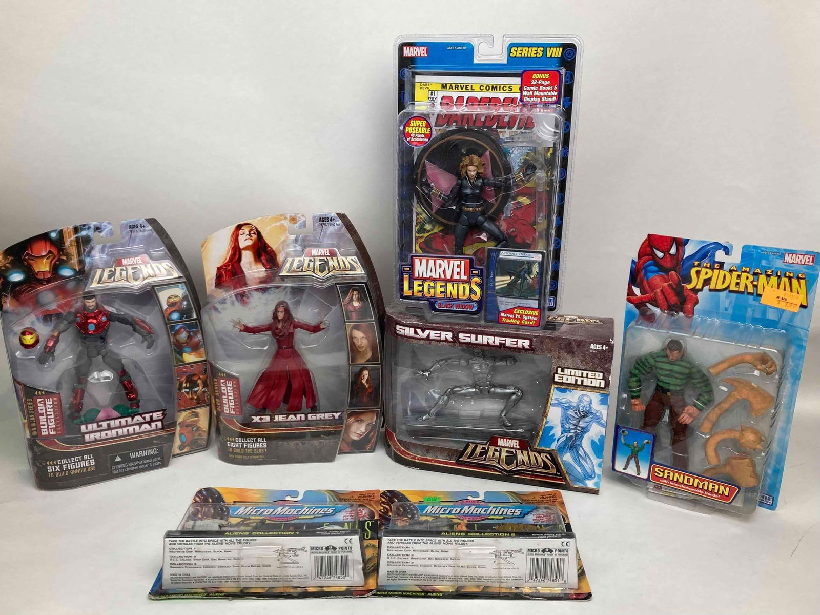 5 Sealed Marvel Action Figures and 2 Galoob Alien Micro Machines (Hasbro, Toy Wiz, Galoob) (1 of 5)