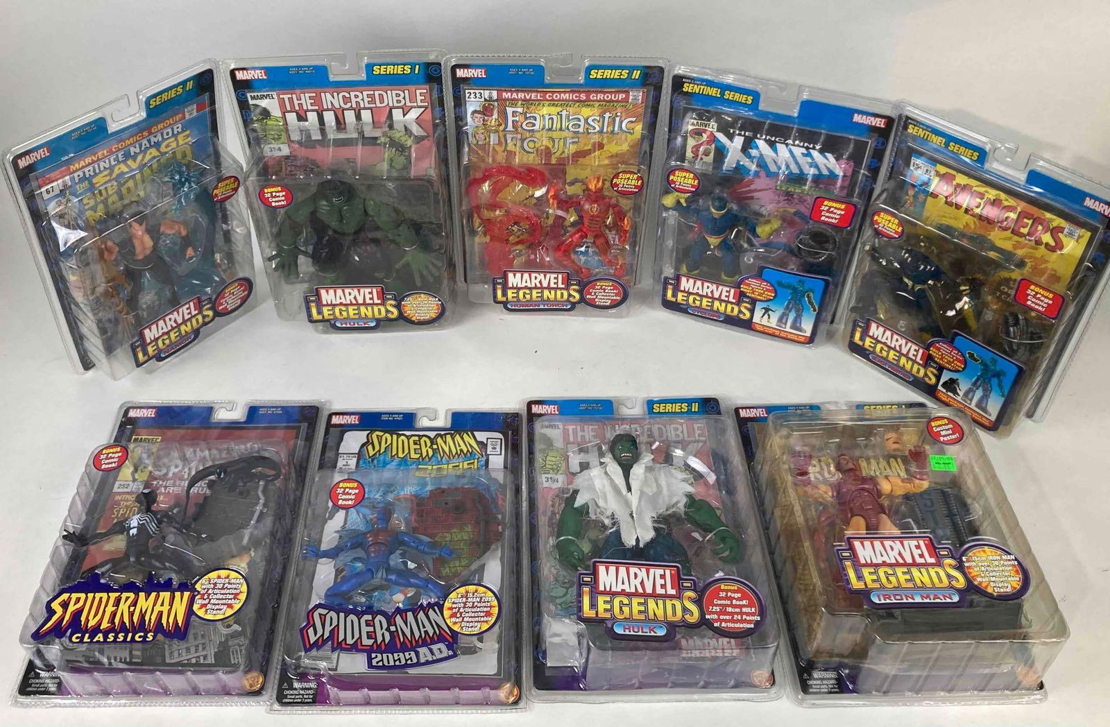 9 Marvel Action Figures with Comic Book Attached ( ToyBiz ) (1 of 5)
