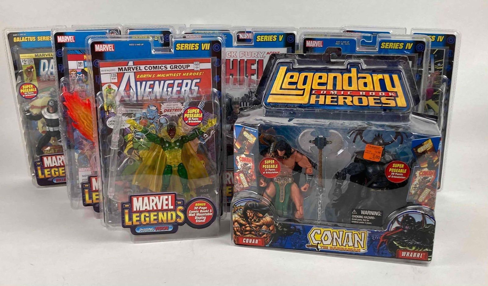 10 Marvel Action Figures with Comic Book Attached & Conan The Barbarian Action Figure ( ToyBiz ) (1 of 6)