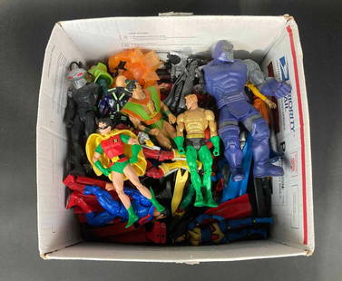 Large Mystery Lot of 49 DC Action Figures: Large Mystery Lot of D.C Action Figures. 49 Marvel Action Figures from D.C Comics and D.C Universe and a mystery bag of D.C Attachments and Accessories. All Action Figures are in good condition. Pleas