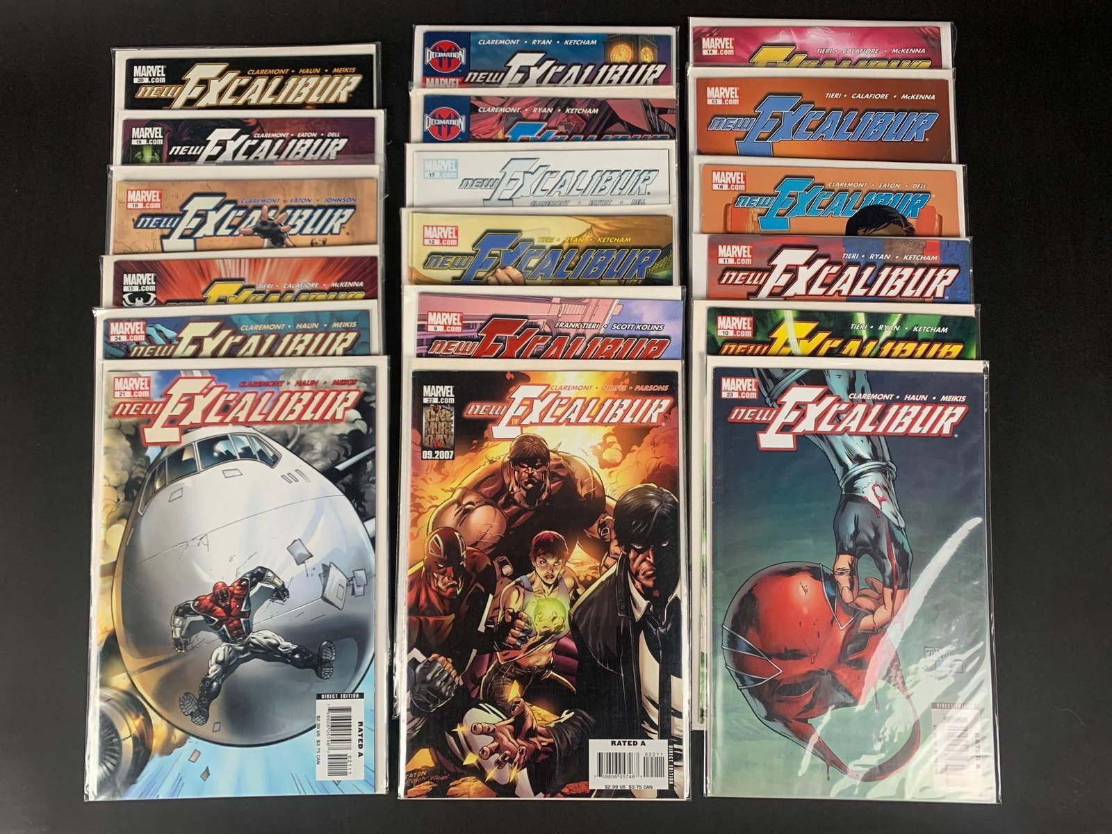 21 New Excalibur Comic Books (NM Condition): 21 New Excalibur Comic Books (NM Condition) Comics are in near mint condition and have been stored in sleeves. Please see photos for additional details.