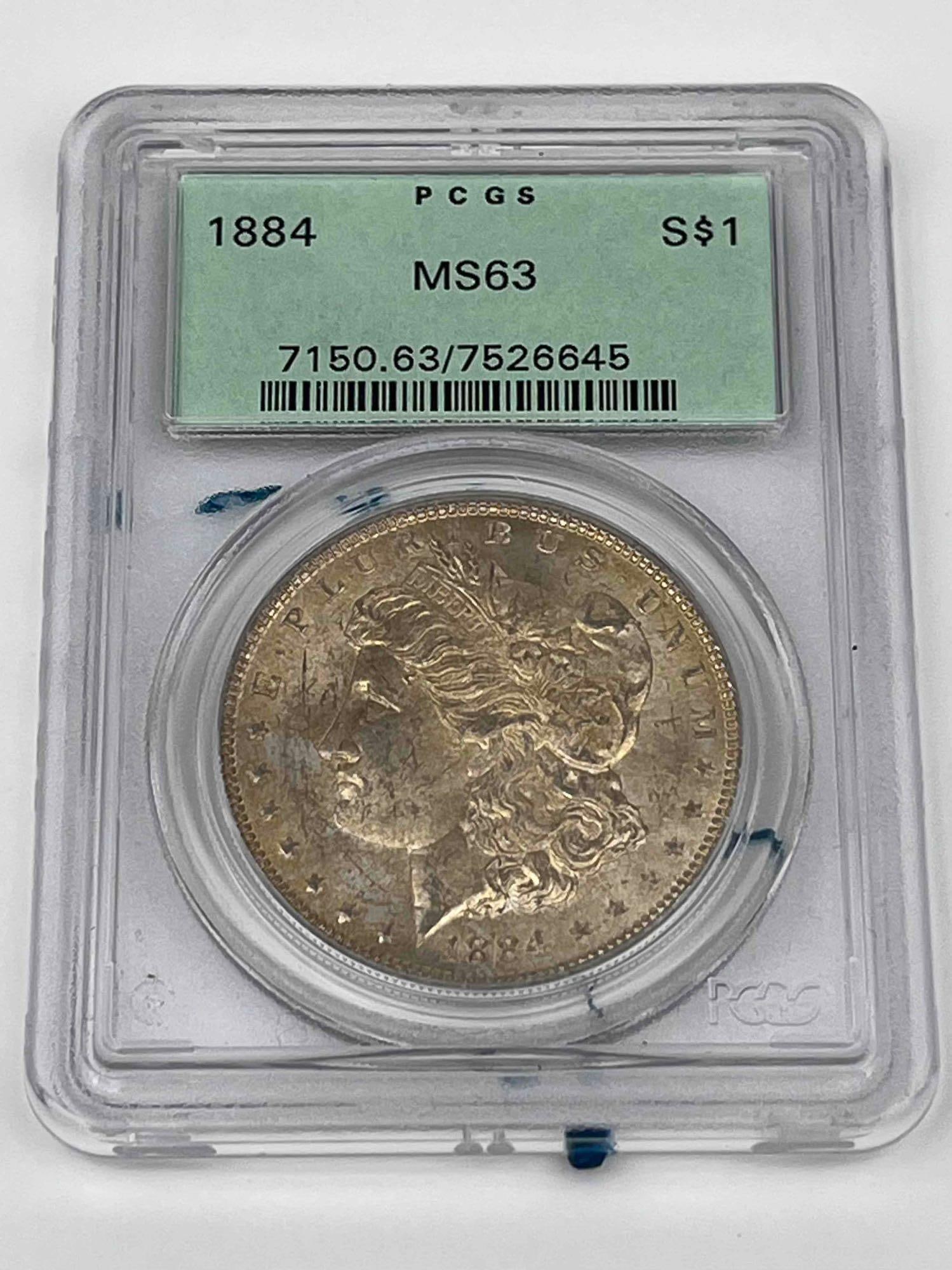 1884 Morgan Silver Dollar MS63 PCGS (1 of 3)