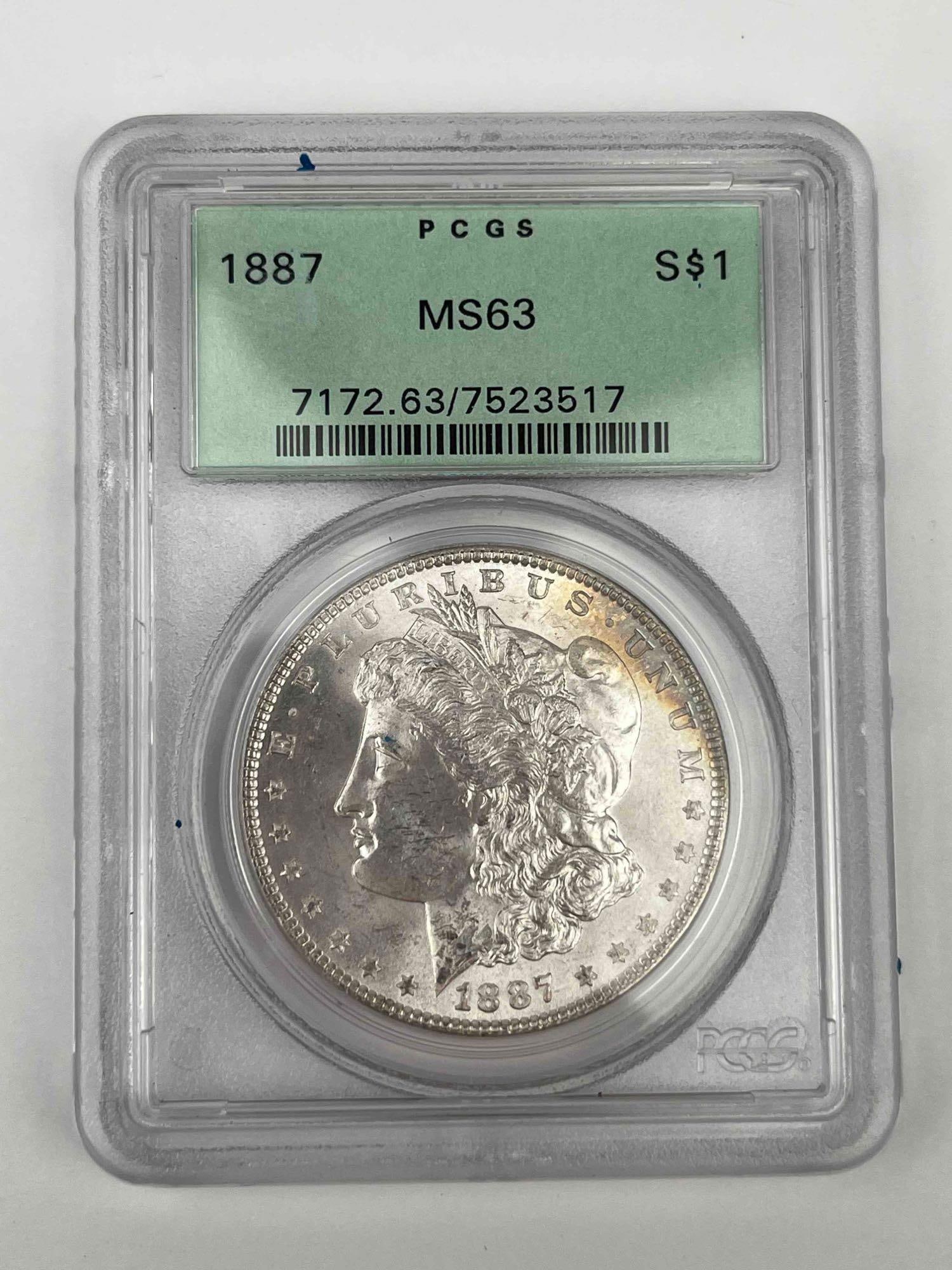 1887 Morgan Silver Dollar MS63 PCGS (1 of 3)