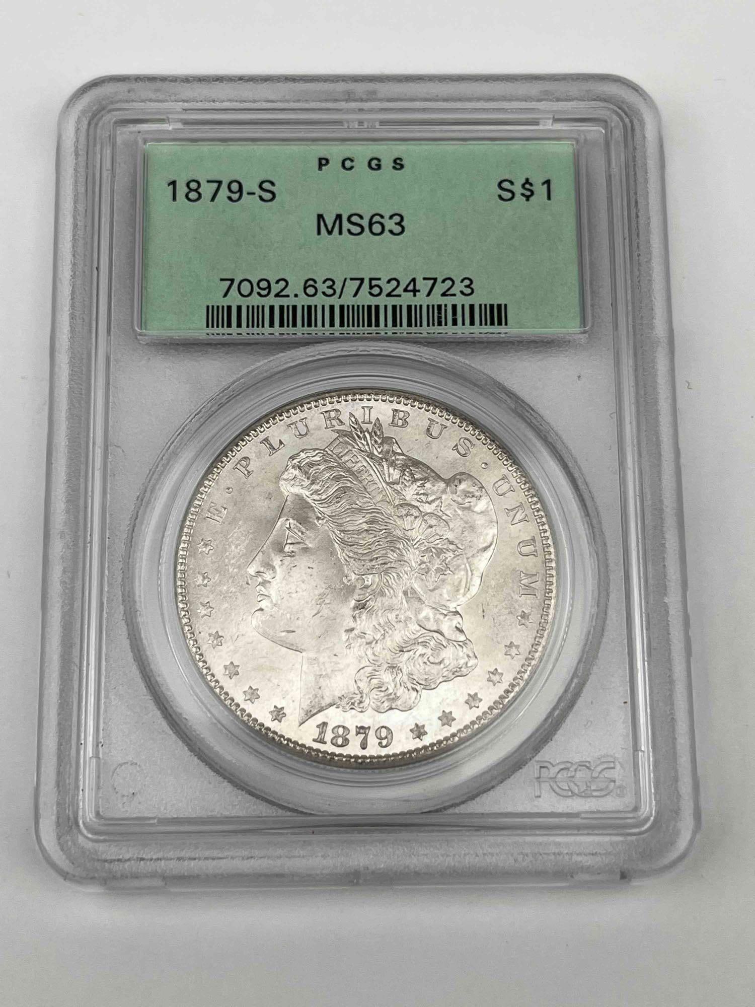 1879 S Morgan Silver Dollar MS63 PCGS (1 of 3)
