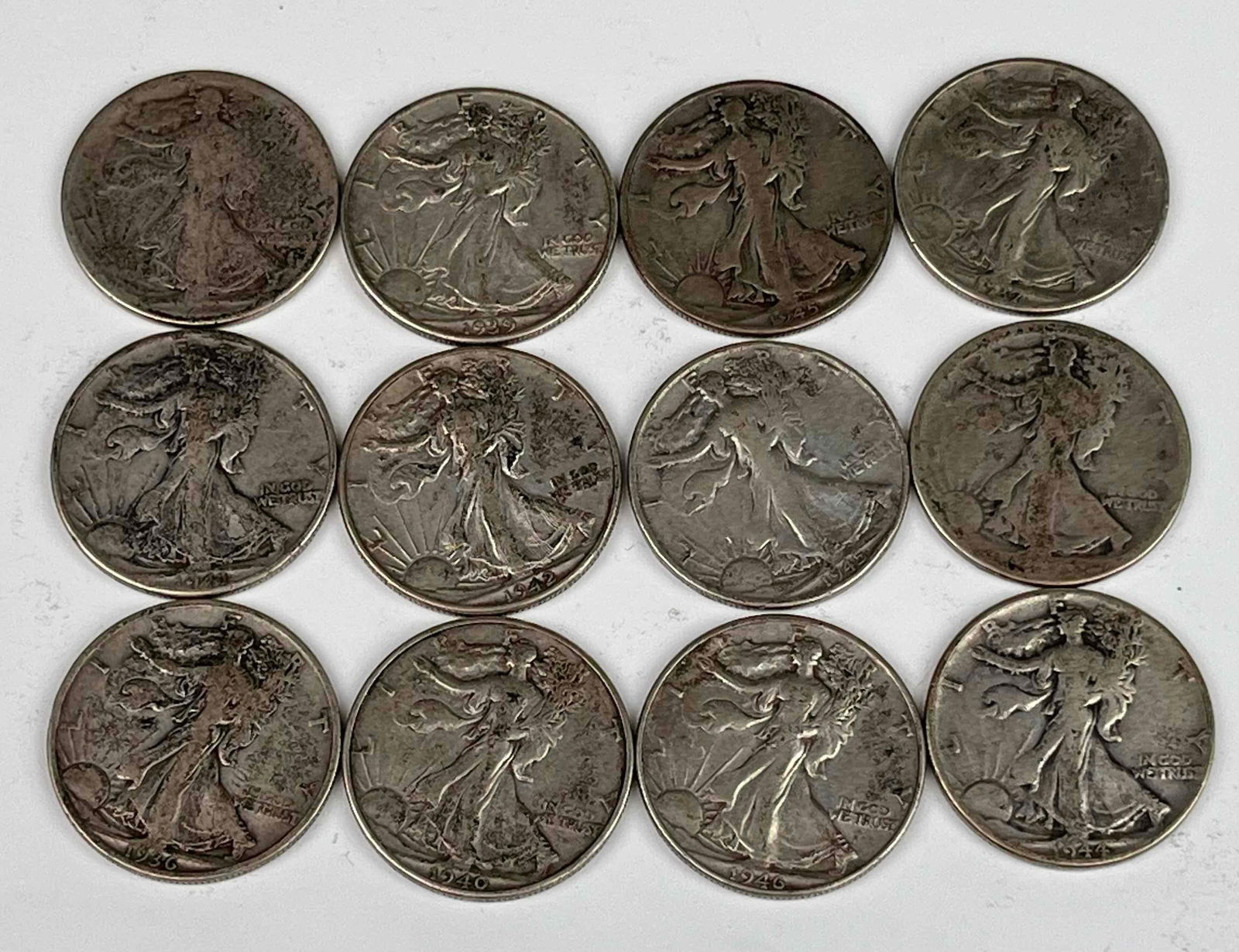 12 Walking Liberty Half Dollars (1 of 2)