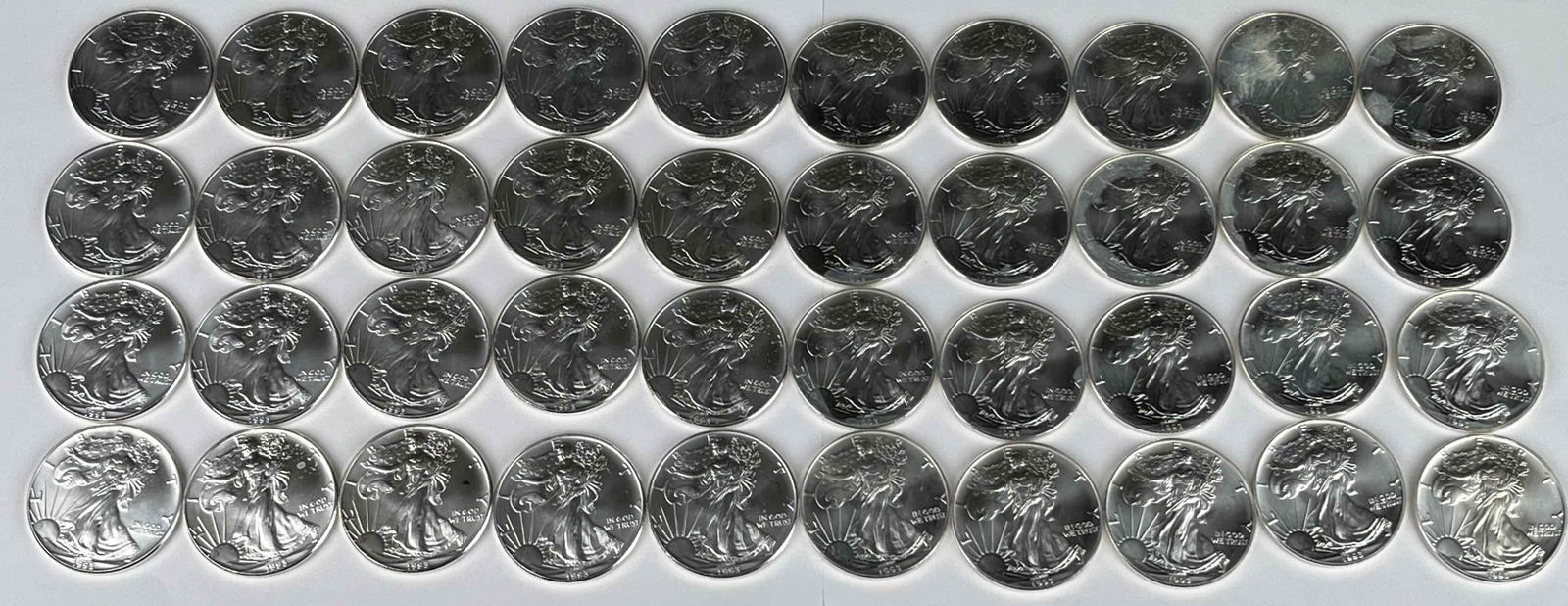 Lot of 40 1993 Silver Eagle Coins (1 of 6)